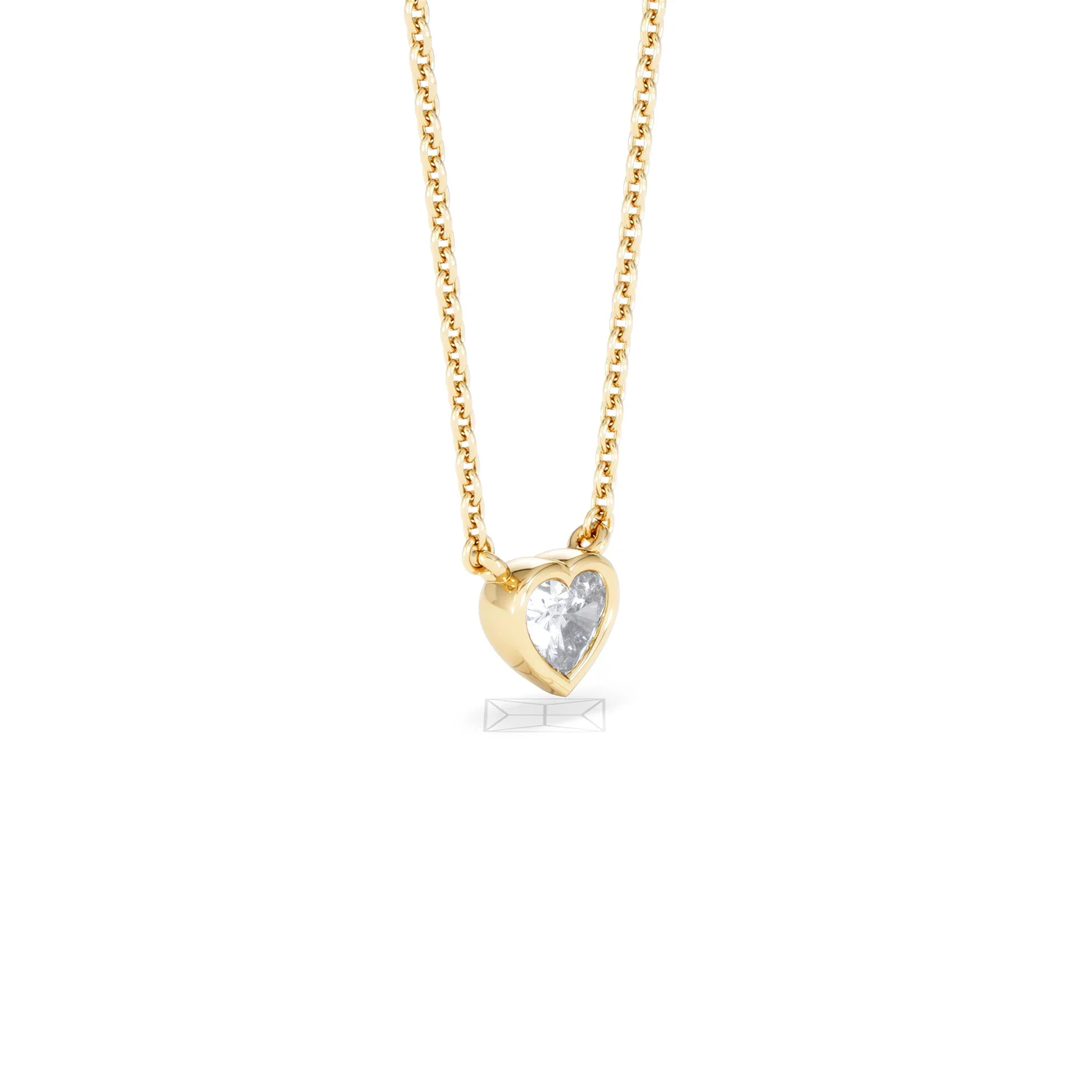 Horizon Heart Cut Lab Diamond Solitaire Necklace 0.25ct H/SI in 9K Gold - Image 20