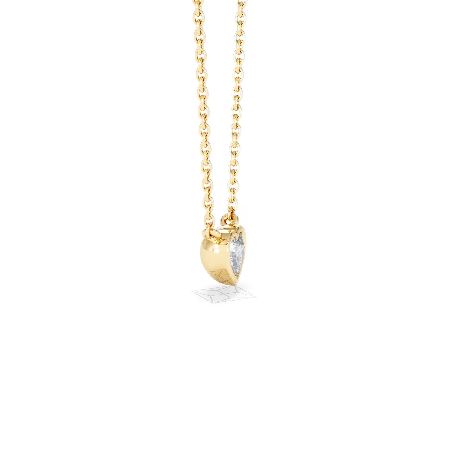 Horizon Heart Cut Lab Diamond Solitaire Necklace 0.25ct H/SI in 9K Gold - Image 26