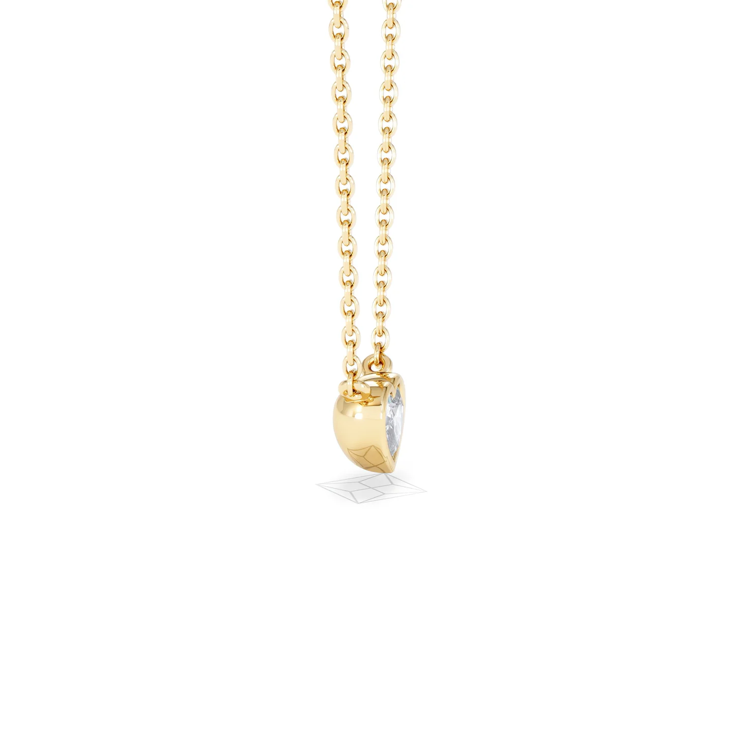 Horizon Heart Cut Lab Diamond Solitaire Necklace 0.25ct H/SI in 9K Gold - Image 27