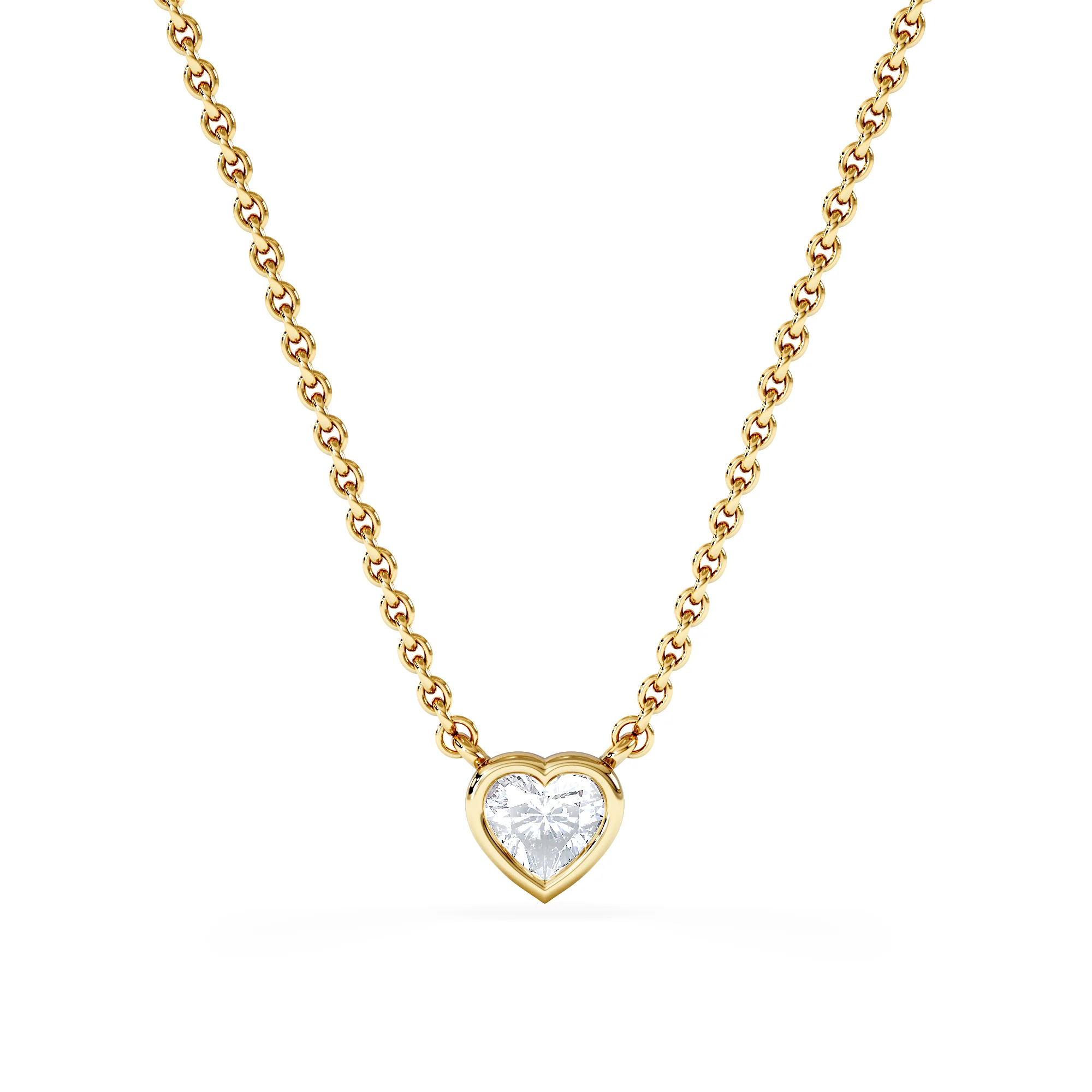 Horizon Heart Cut Lab Diamond Solitaire Necklace 0.25ct H/SI in 9K Gold - Image 3