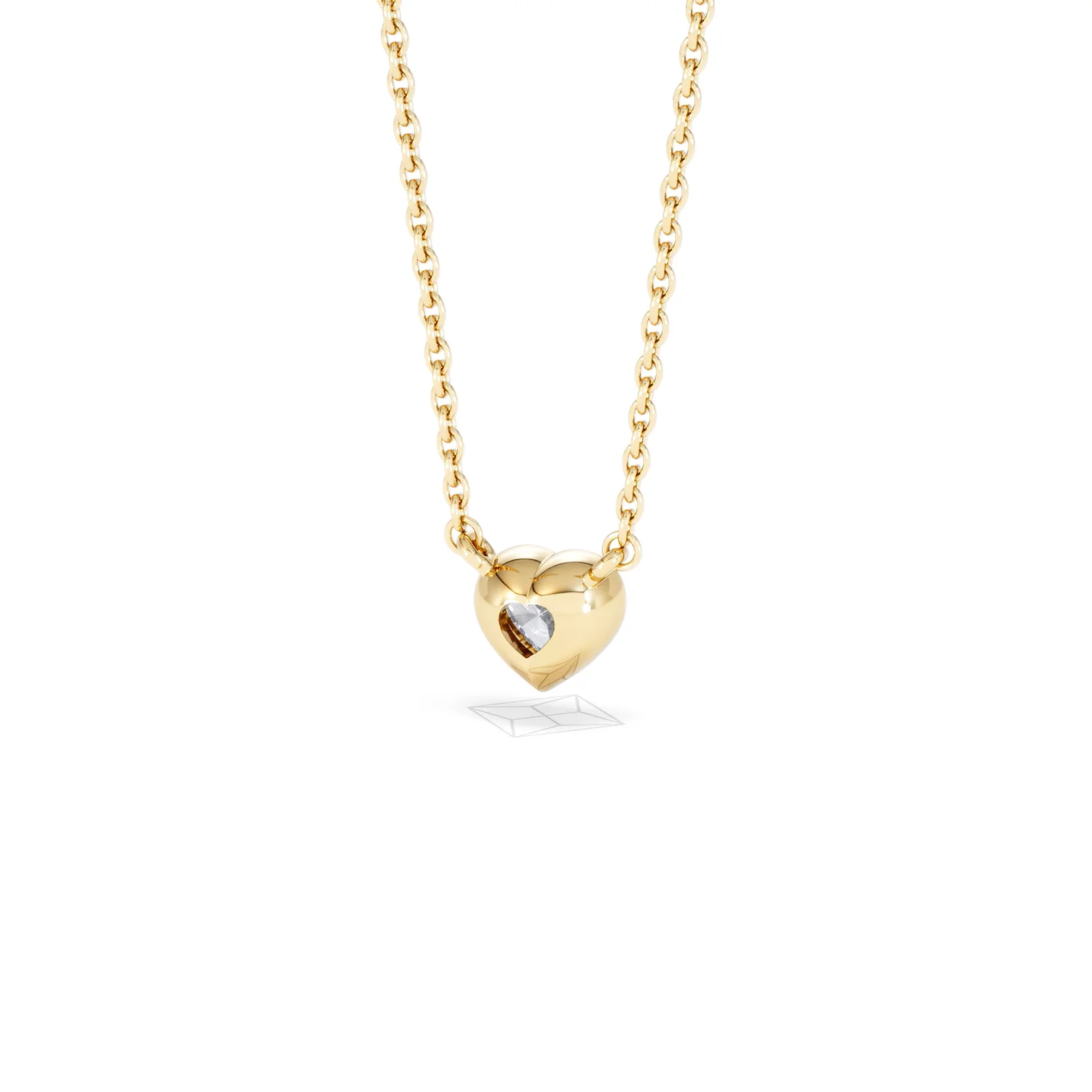 Horizon Heart Cut Lab Diamond Solitaire Necklace 0.25ct H/SI in 9K Gold - Image 45