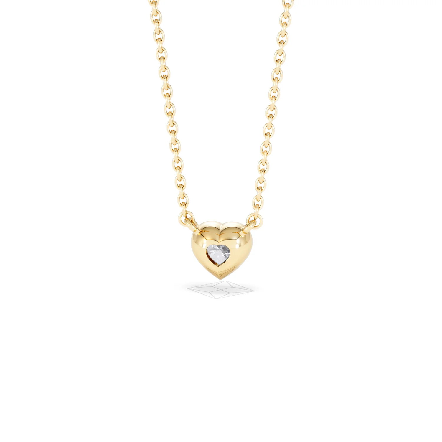 Horizon Heart Cut Lab Diamond Solitaire Necklace 0.25ct H/SI in 9K Gold - Image 48