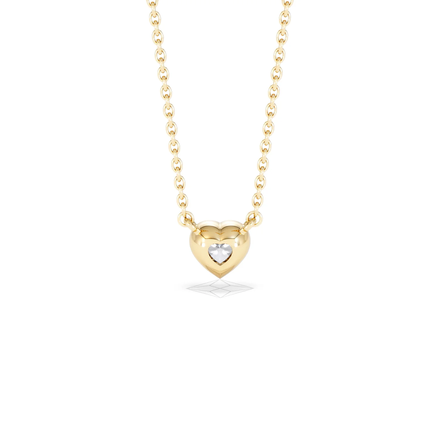 Horizon Heart Cut Lab Diamond Solitaire Necklace 0.25ct H/SI in 9K Gold - Image 50