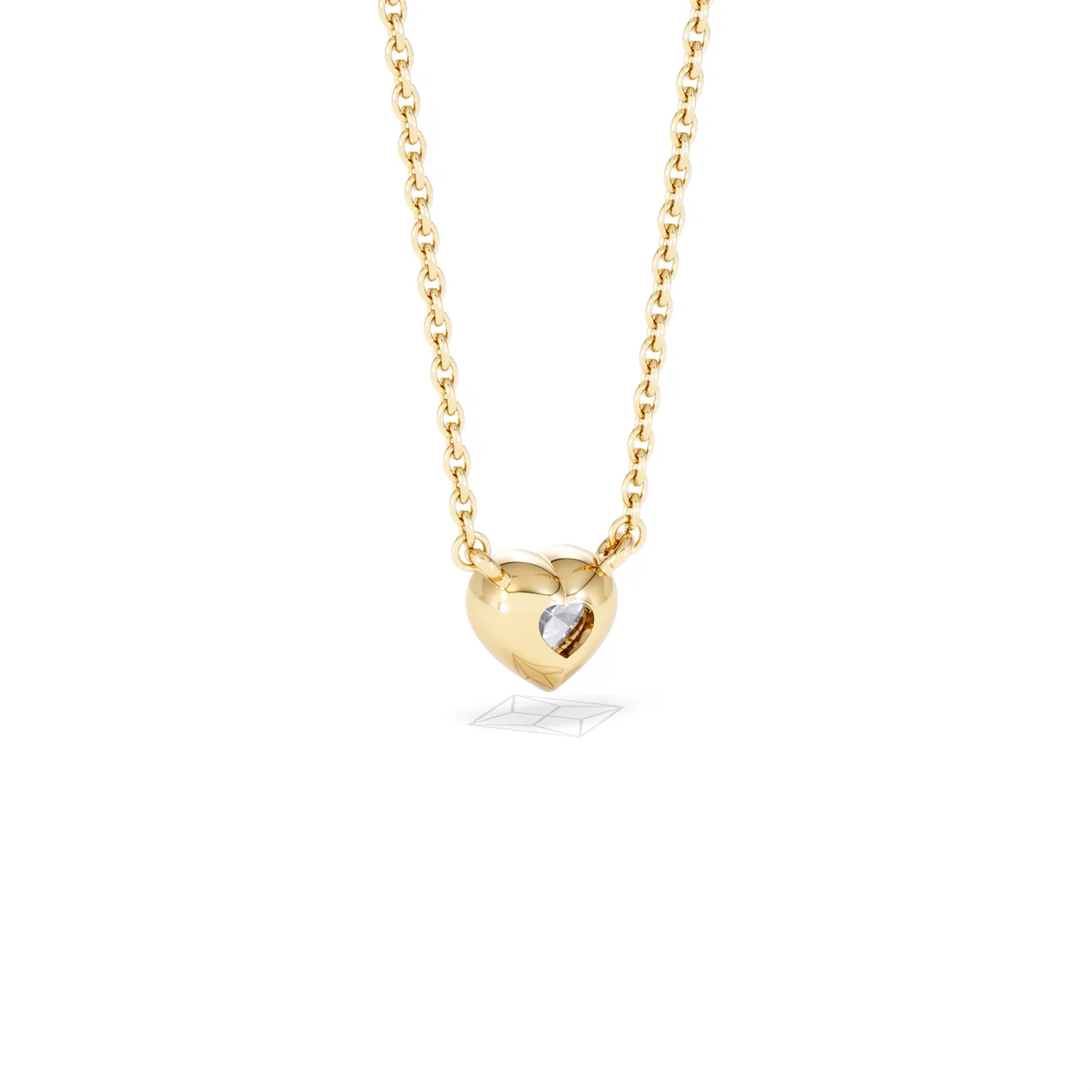 Horizon Heart Cut Lab Diamond Solitaire Necklace 0.25ct H/SI in 9K Gold - Image 55
