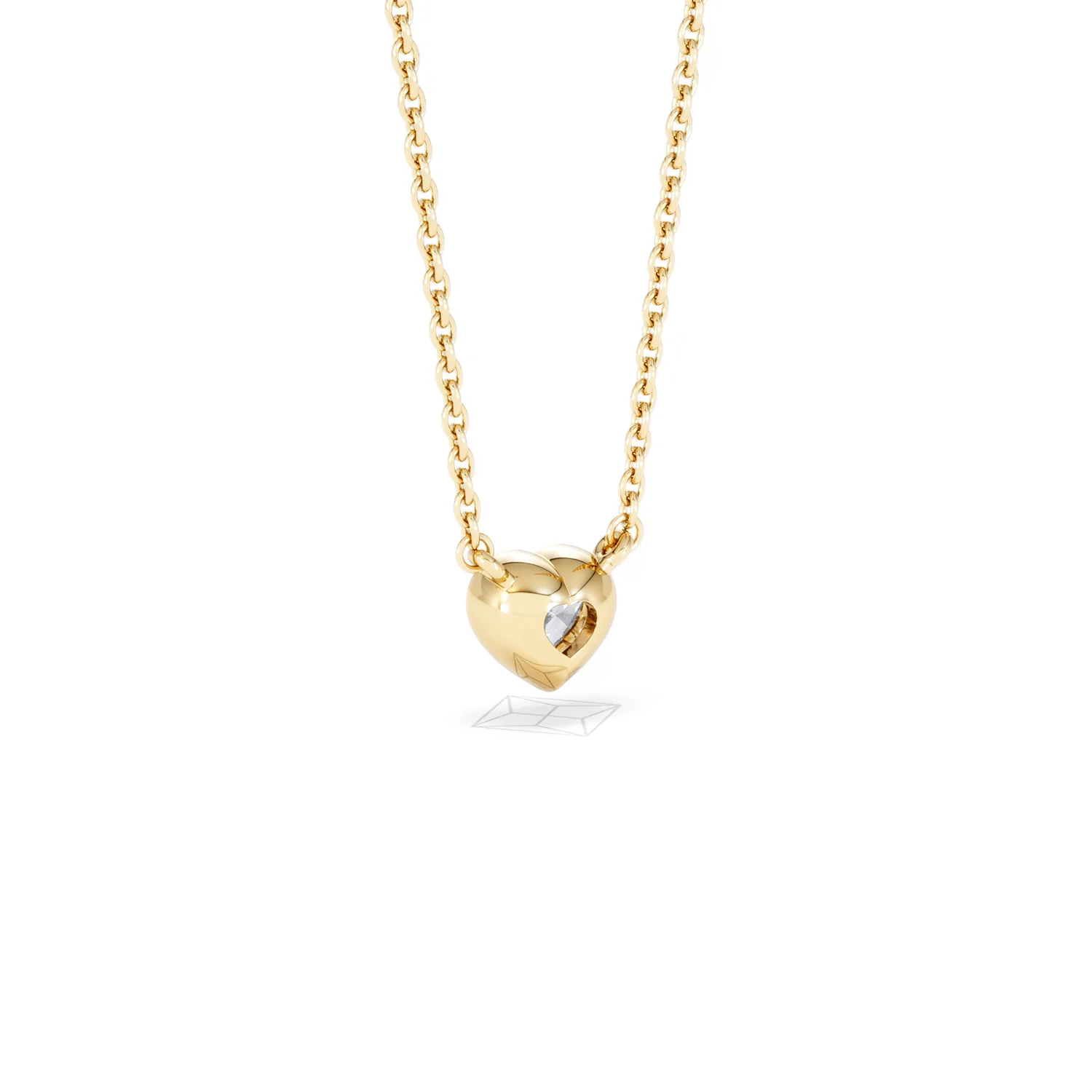 Horizon Heart Cut Lab Diamond Solitaire Necklace 0.25ct H/SI in 9K Gold - Image 56