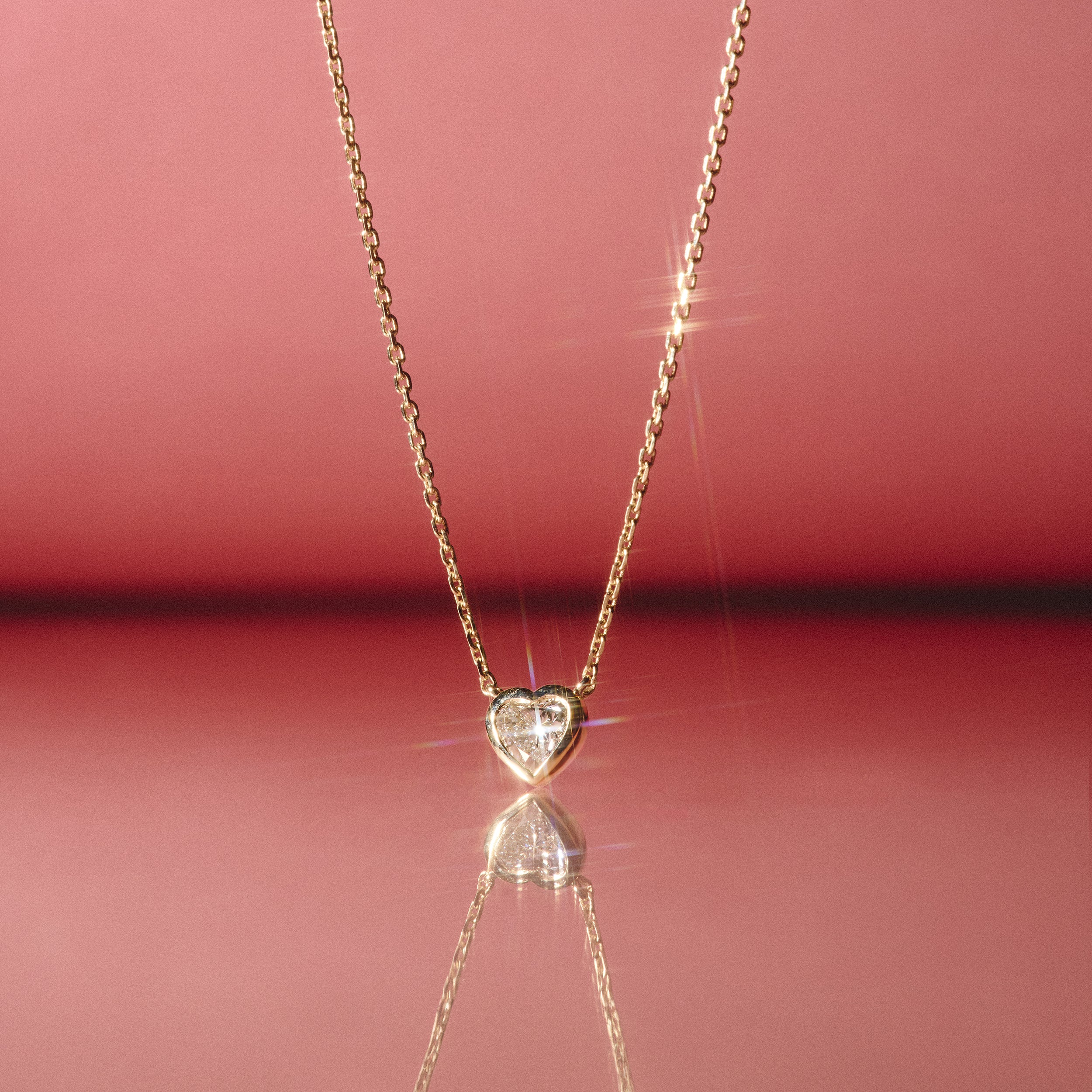 Horizon Heart Cut Lab Diamond Solitaire Necklace 0.25ct H/SI in 9K Gold - Image 6