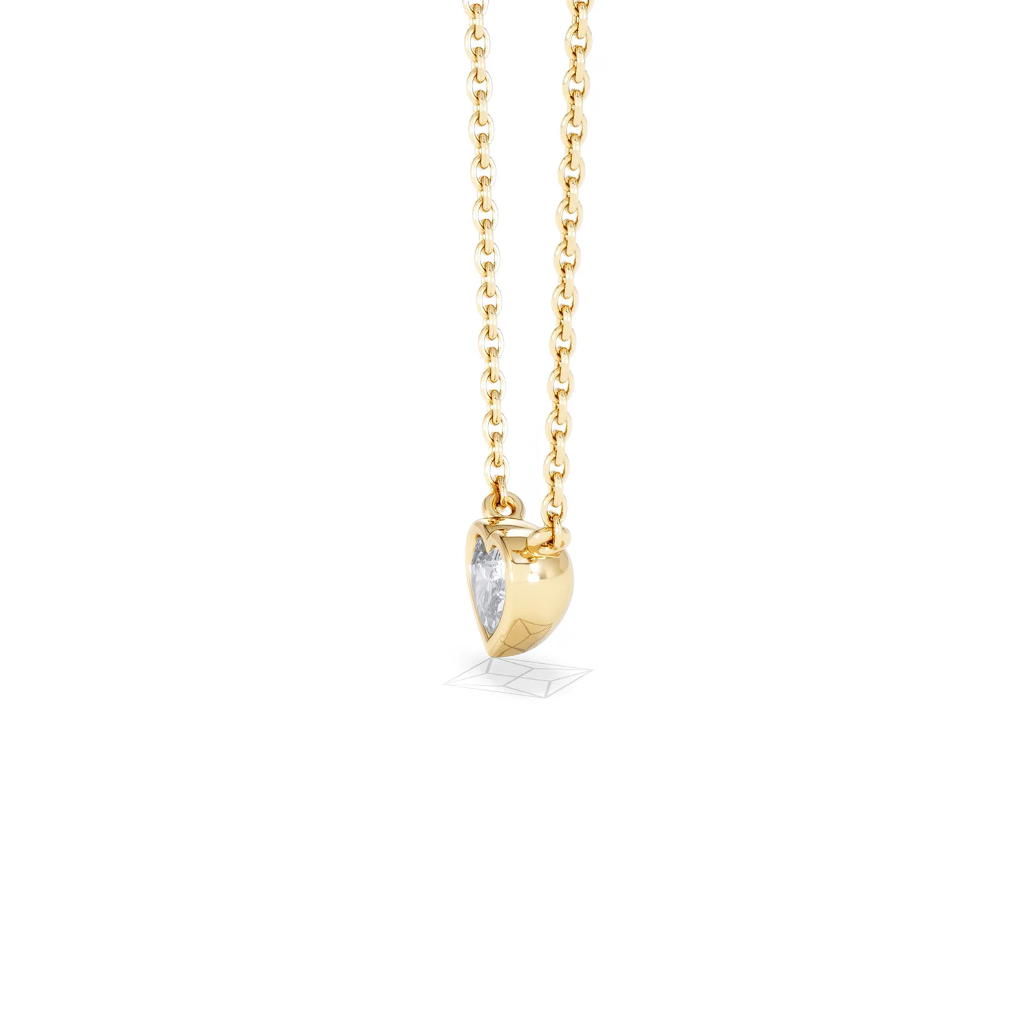 Horizon Heart Cut Lab Diamond Solitaire Necklace 0.25ct H/SI in 9K Gold - Image 74