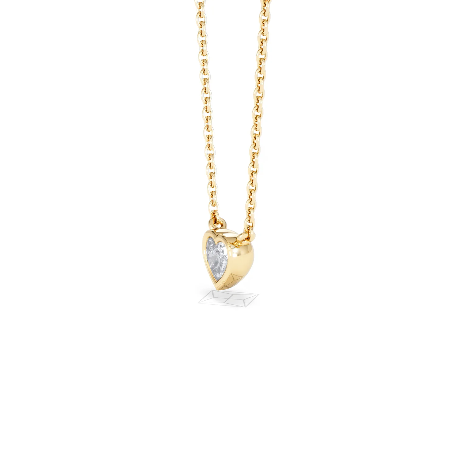 Horizon Heart Cut Lab Diamond Solitaire Necklace 0.25ct H/SI in 9K Gold - Image 76