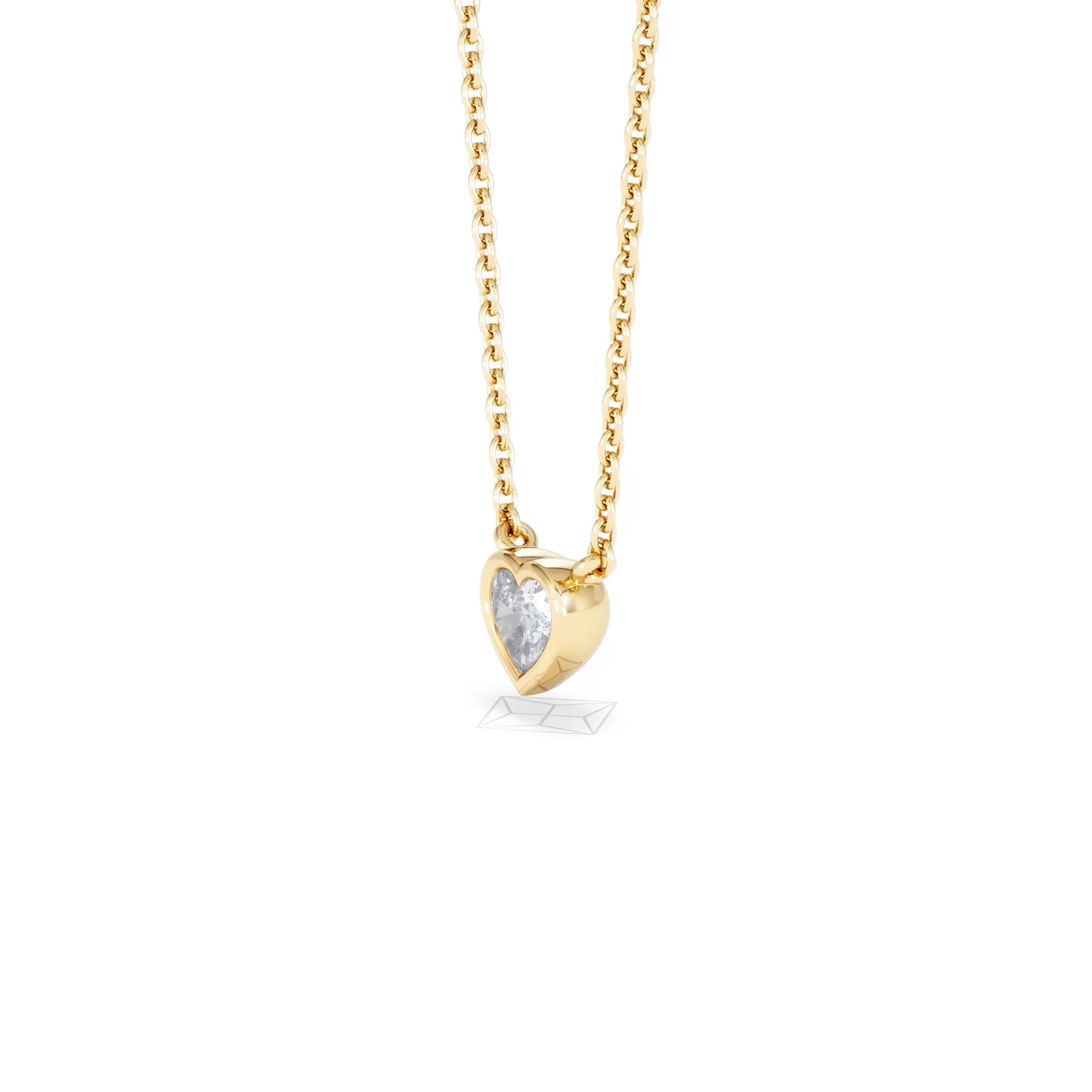 Horizon Heart Cut Lab Diamond Solitaire Necklace 0.25ct H/SI in 9K Gold - Image 77