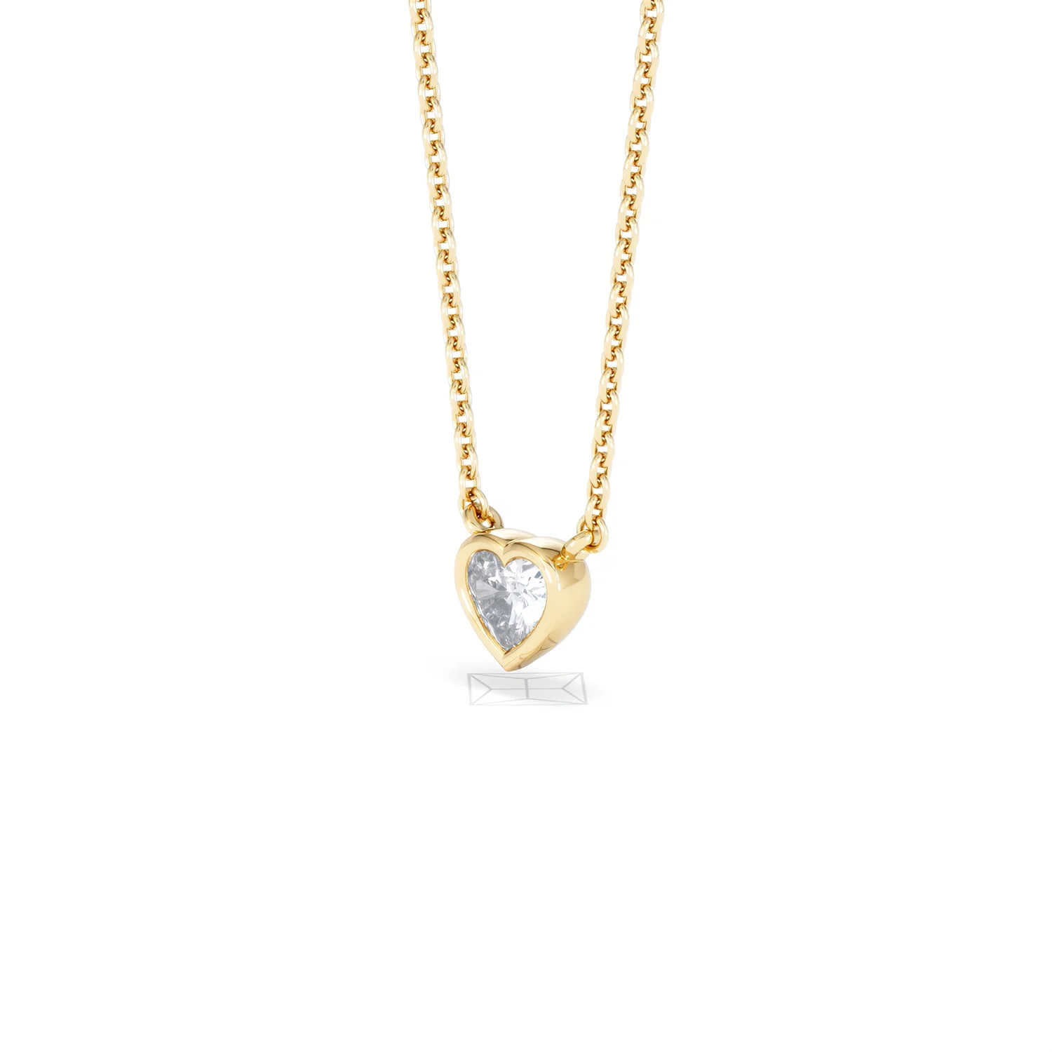 Horizon Heart Cut Lab Diamond Solitaire Necklace 0.25ct H/SI in 9K Gold - Image 80