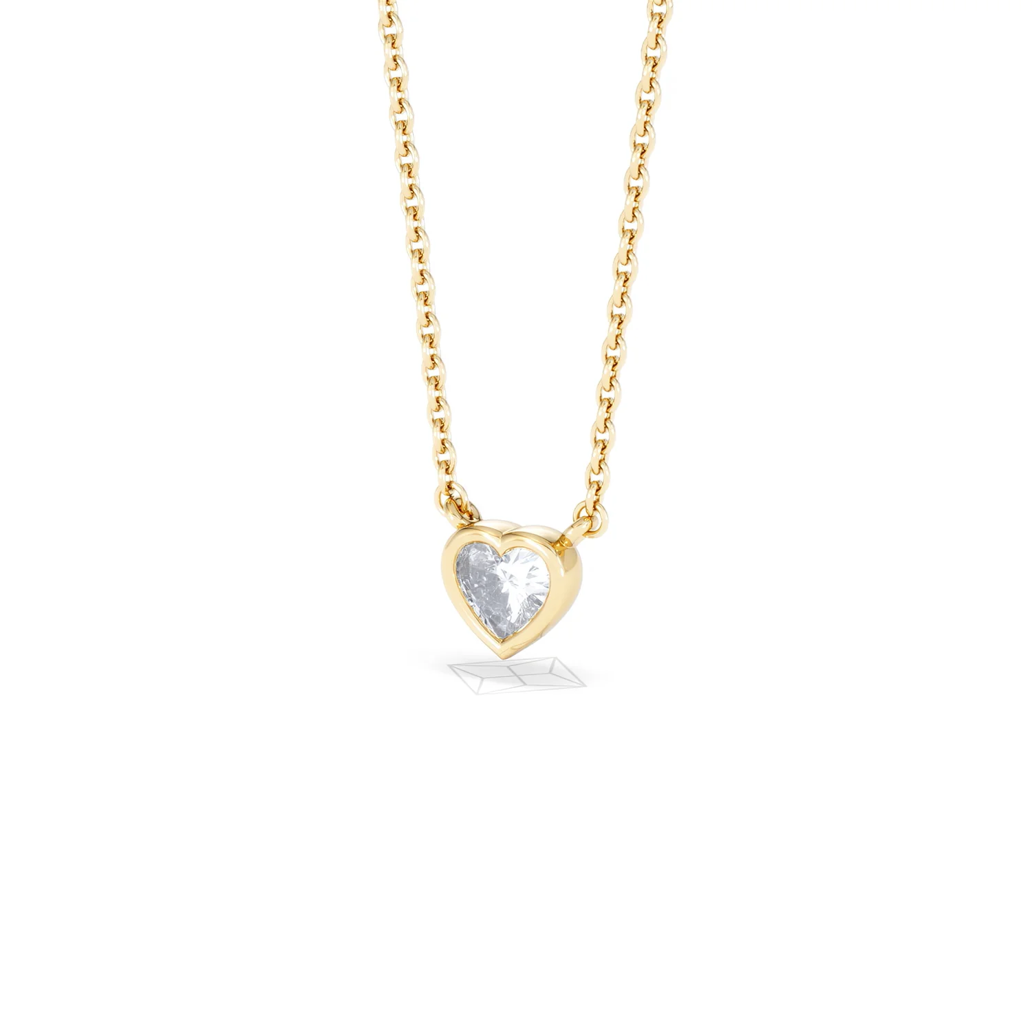 Horizon Heart Cut Lab Diamond Solitaire Necklace 0.25ct H/SI in 9K Gold - Image 83