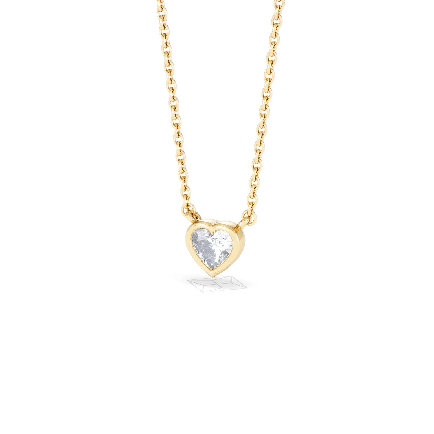 Horizon Heart Cut Lab Diamond Solitaire Necklace 0.25ct H/SI in 9K Gold - Image 84