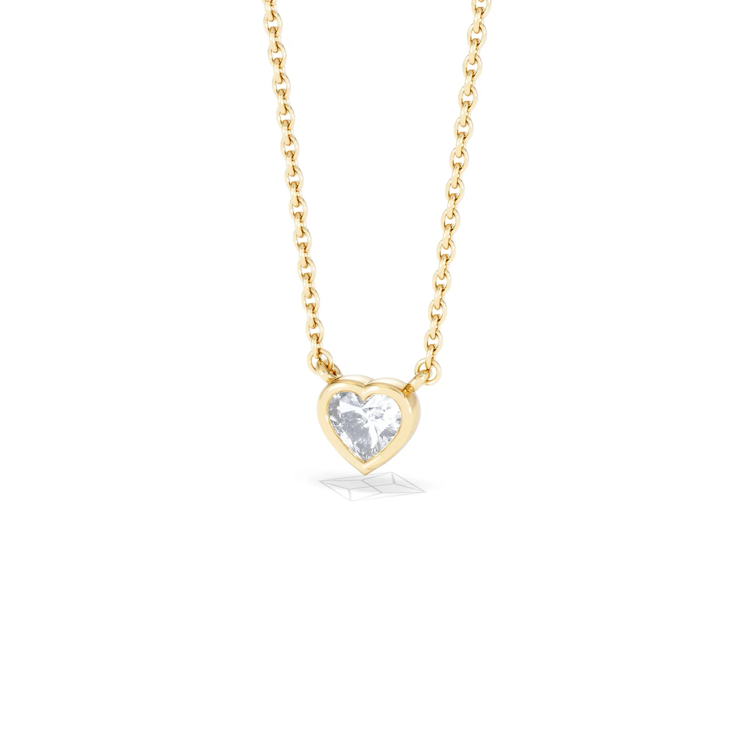 Horizon Heart Cut Lab Diamond Solitaire Necklace 0.25ct H/SI in 9K Gold - Image 85