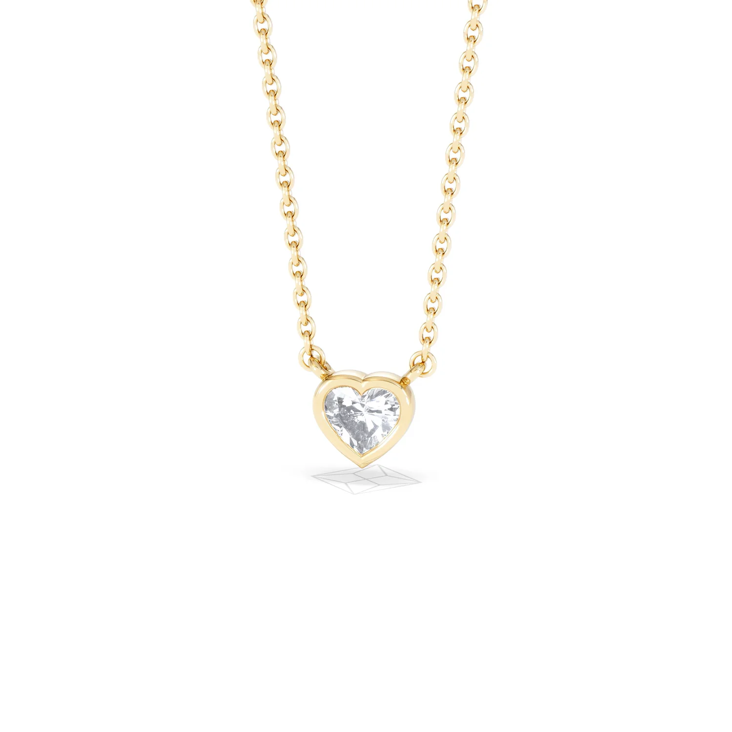 Horizon Heart Cut Lab Diamond Solitaire Necklace 0.25ct H/SI in 9K Gold - Image 87
