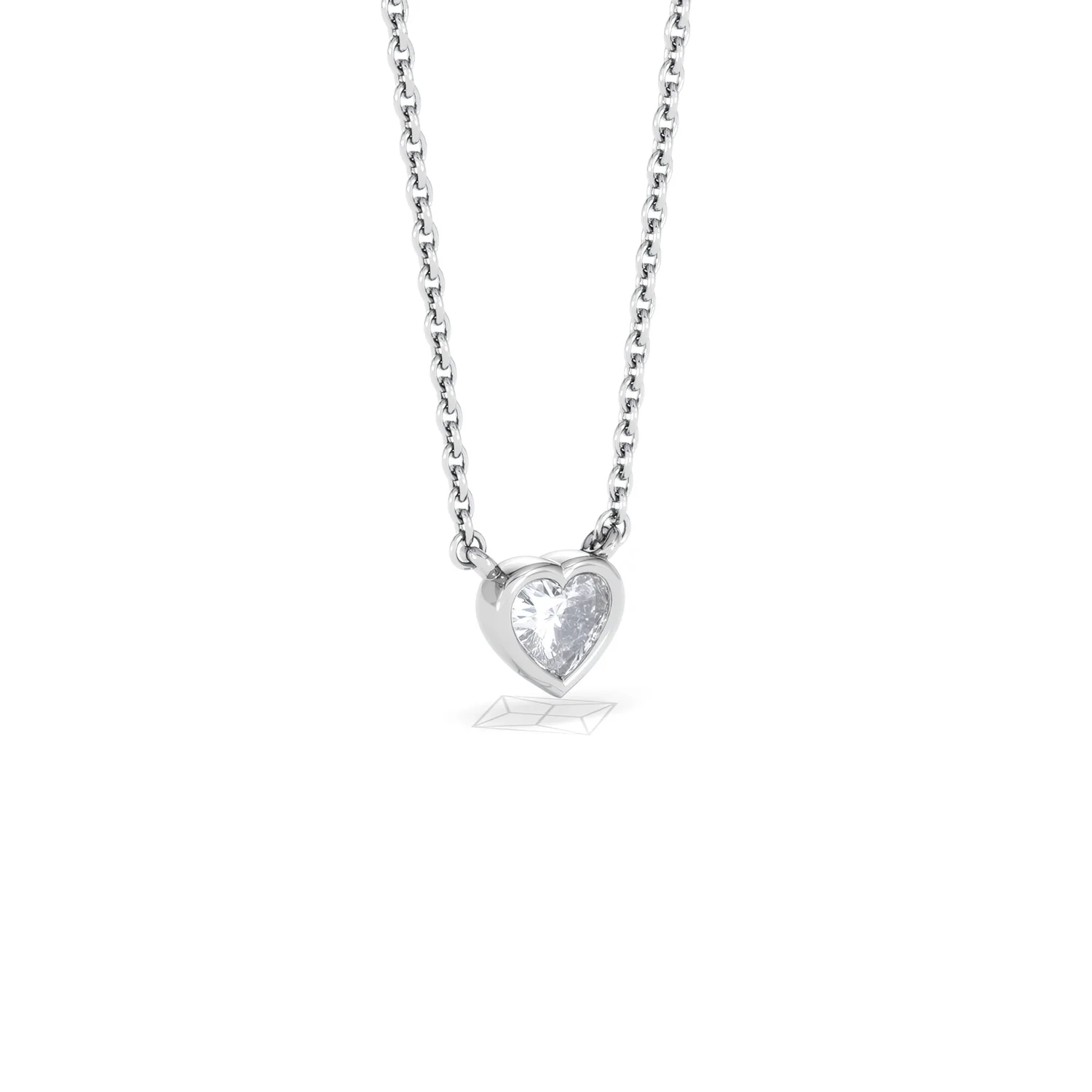 Horizon Heart Cut Lab Diamond Solitaire Necklace 0.25ct H/SI in 9K White Gold - Image 17