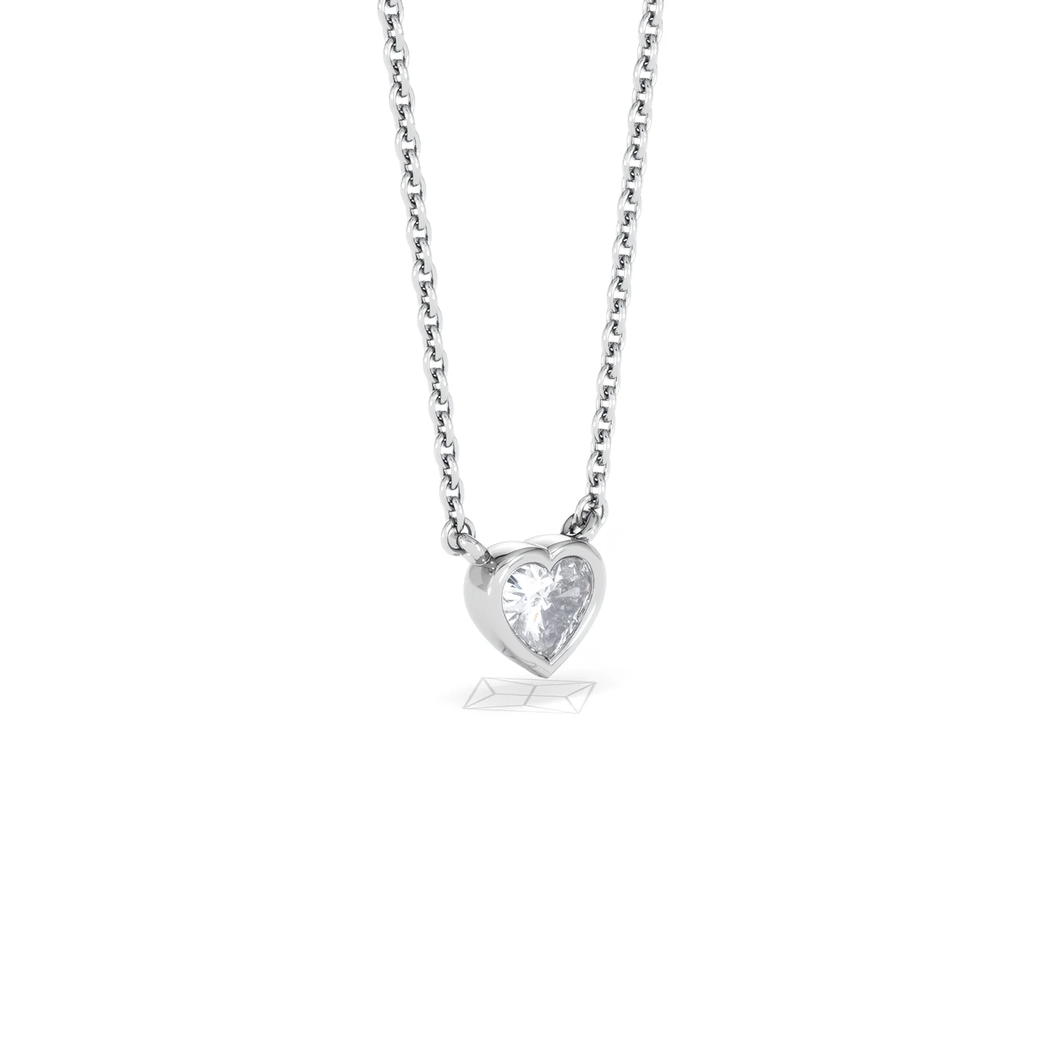 Horizon Heart Cut Lab Diamond Solitaire Necklace 0.25ct H/SI in 9K White Gold - Image 18