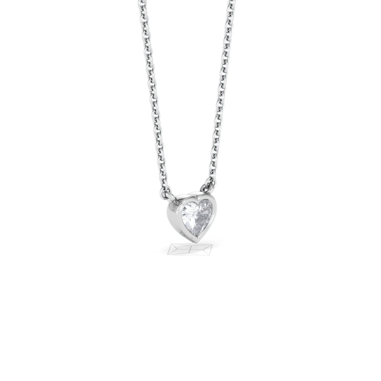 Horizon Heart Cut Lab Diamond Solitaire Necklace 0.25ct H/SI in 9K White Gold - Image 19