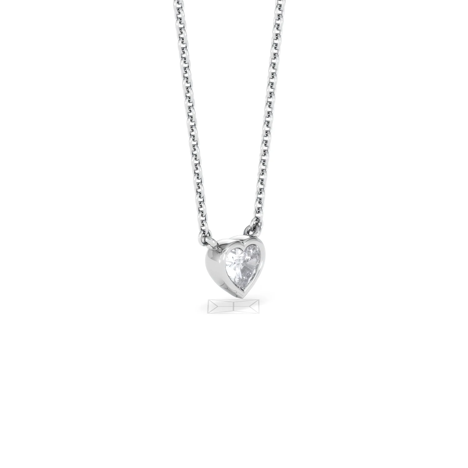 Horizon Heart Cut Lab Diamond Solitaire Necklace 0.25ct H/SI in 9K White Gold - Image 20