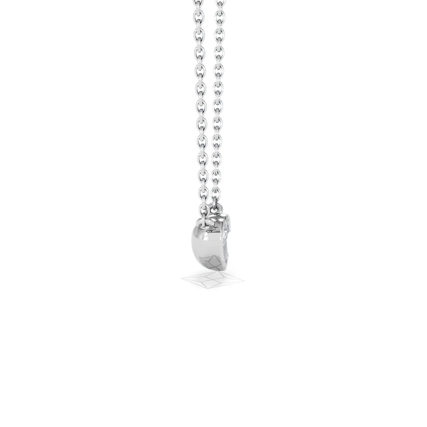 Horizon Heart Cut Lab Diamond Solitaire Necklace 0.25ct H/SI in 9K White Gold - Image 28