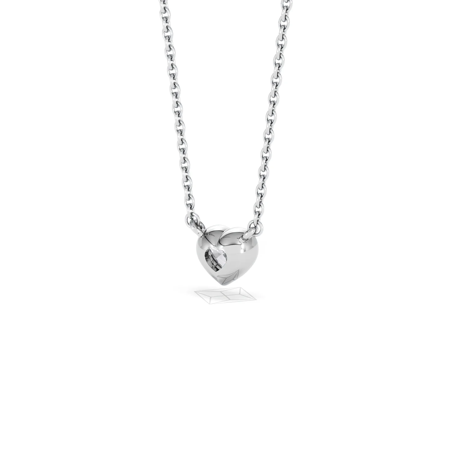 Horizon Heart Cut Lab Diamond Solitaire Necklace 0.25ct H/SI in 9K White Gold - Image 44