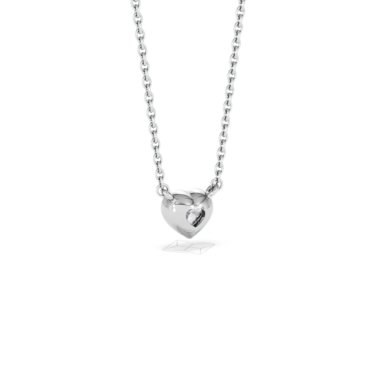 Horizon Heart Cut Lab Diamond Solitaire Necklace 0.25ct H/SI in 9K White Gold - Image 55