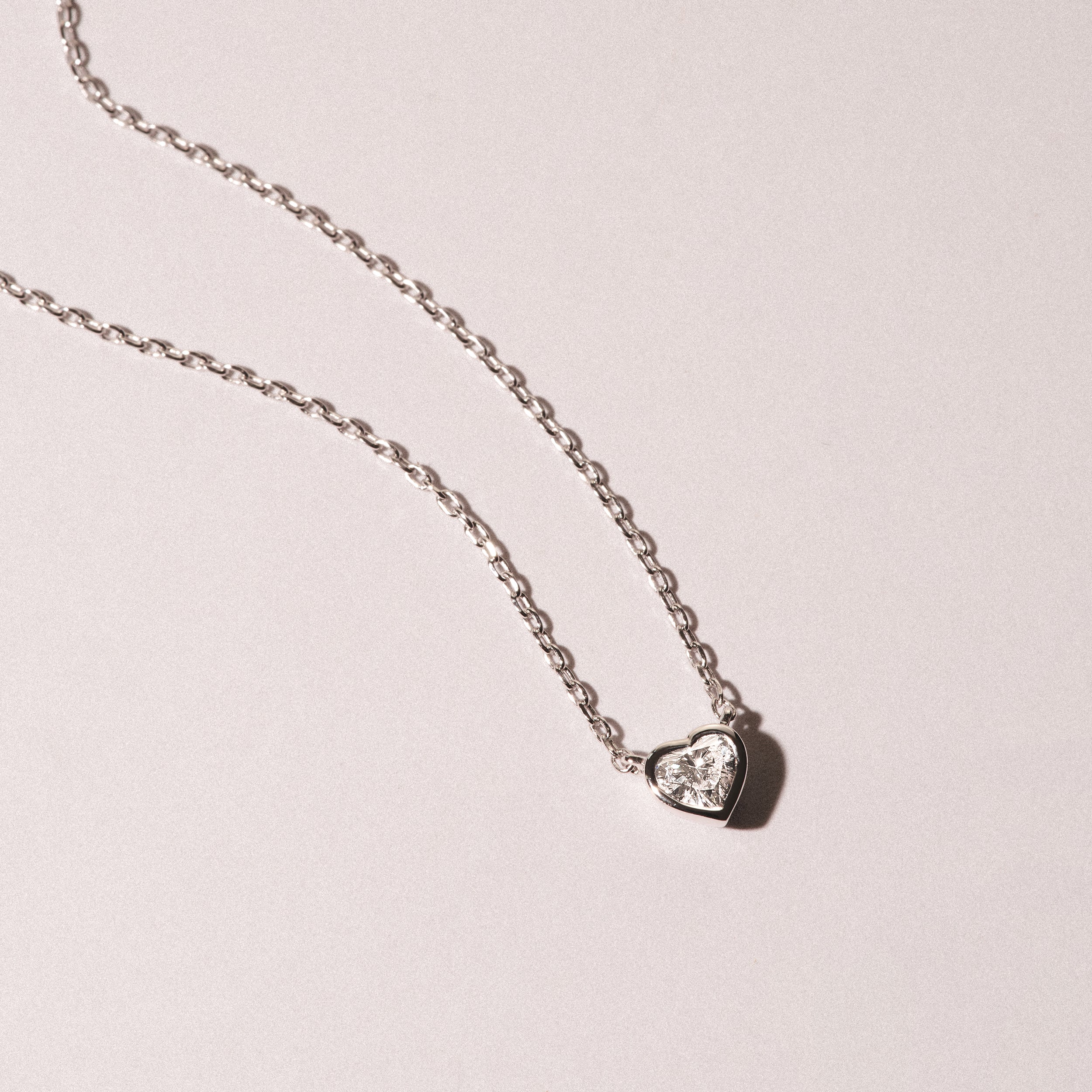 Horizon Heart Cut Lab Diamond Solitaire Necklace 0.25ct H/SI in 9K White Gold - Image 6