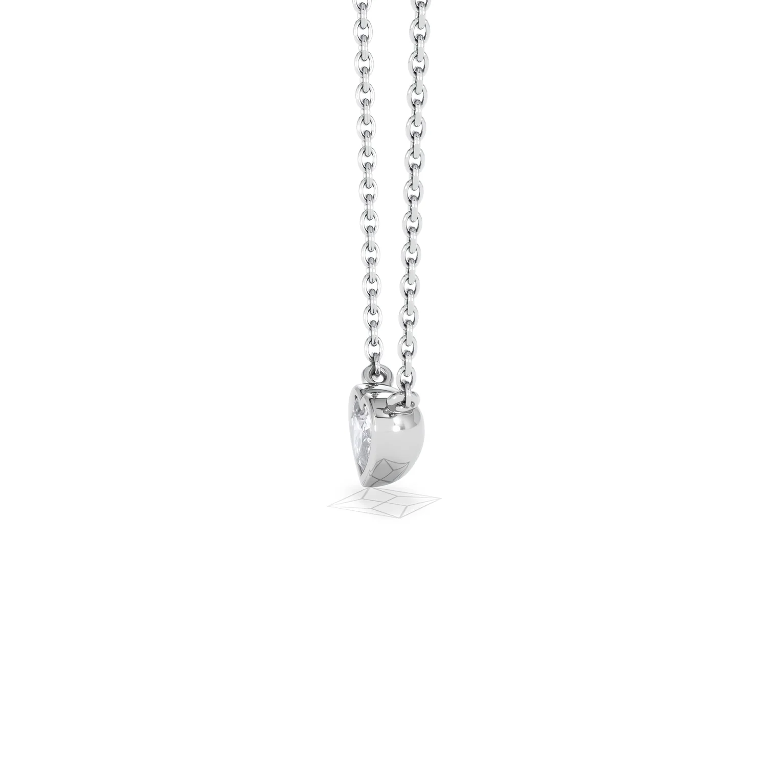 Horizon Heart Cut Lab Diamond Solitaire Necklace 0.25ct H/SI in 9K White Gold - Image 73