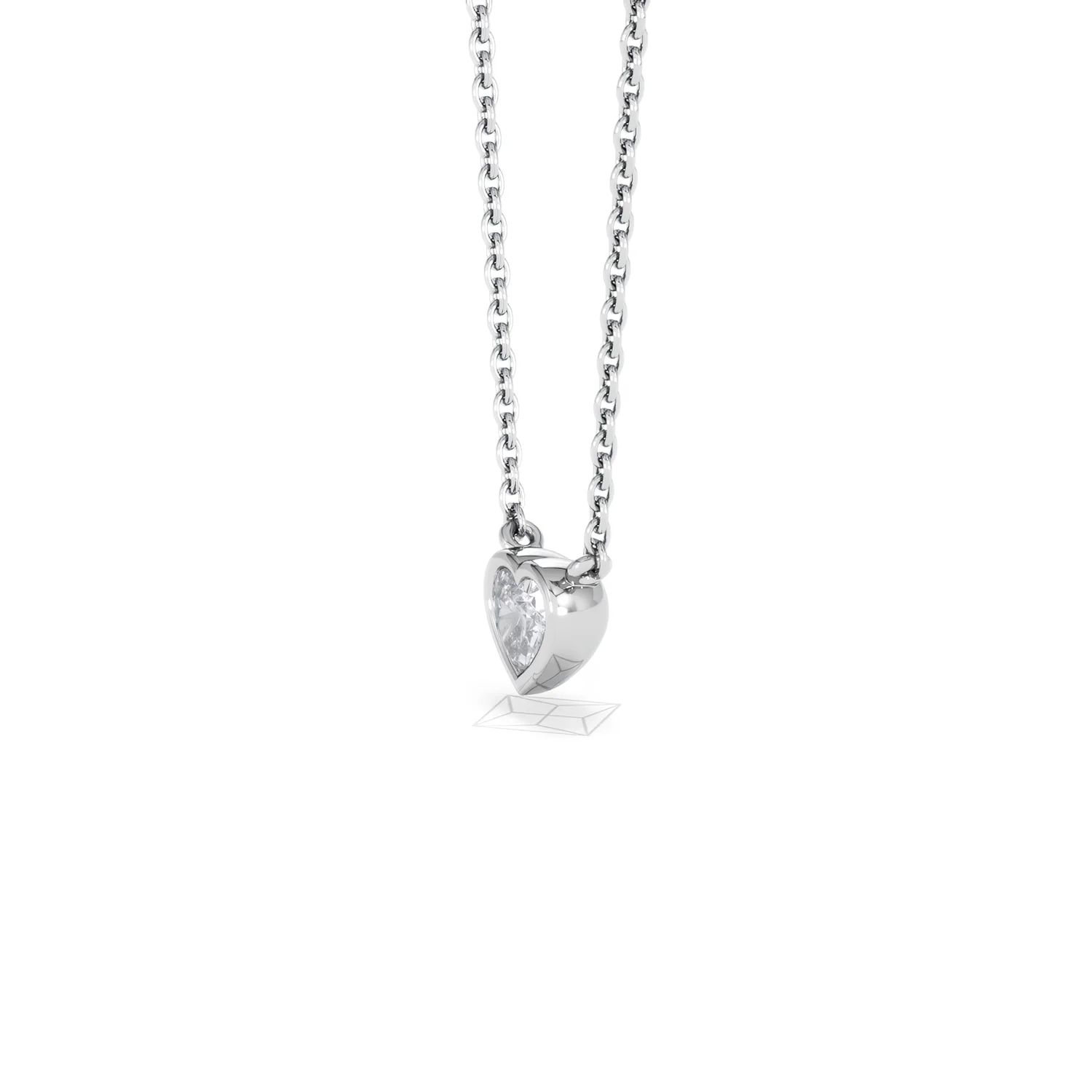 Horizon Heart Cut Lab Diamond Solitaire Necklace 0.25ct H/SI in 9K White Gold - Image 76