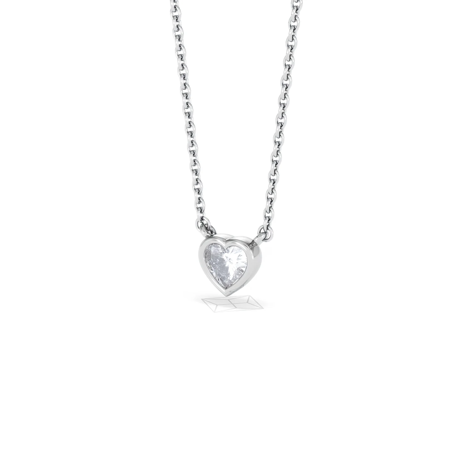Horizon Heart Cut Lab Diamond Solitaire Necklace 0.25ct H/SI in 9K White Gold - Image 83
