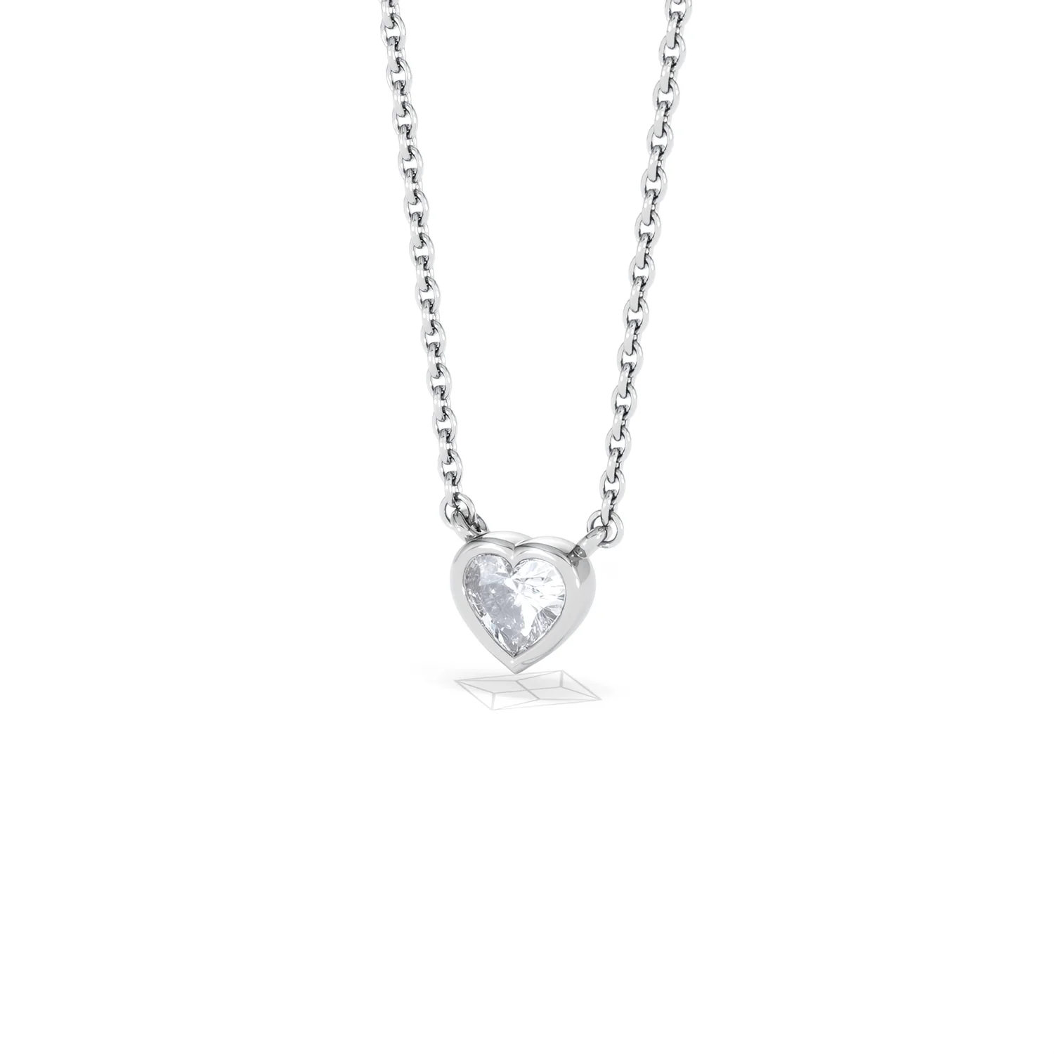 Horizon Heart Cut Lab Diamond Solitaire Necklace 0.25ct H/SI in 9K White Gold - Image 84