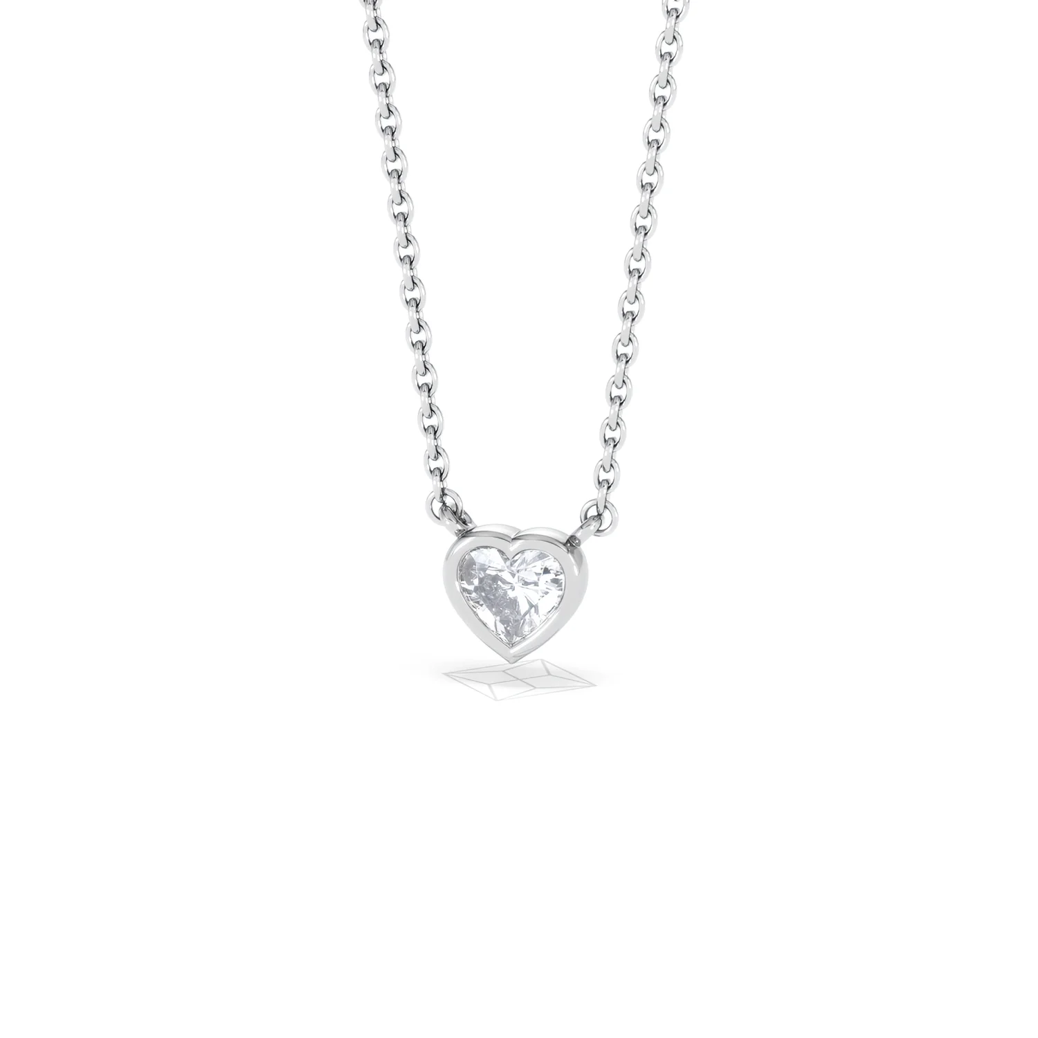 Horizon Heart Cut Lab Diamond Solitaire Necklace 0.25ct H/SI in 9K White Gold - Image 86