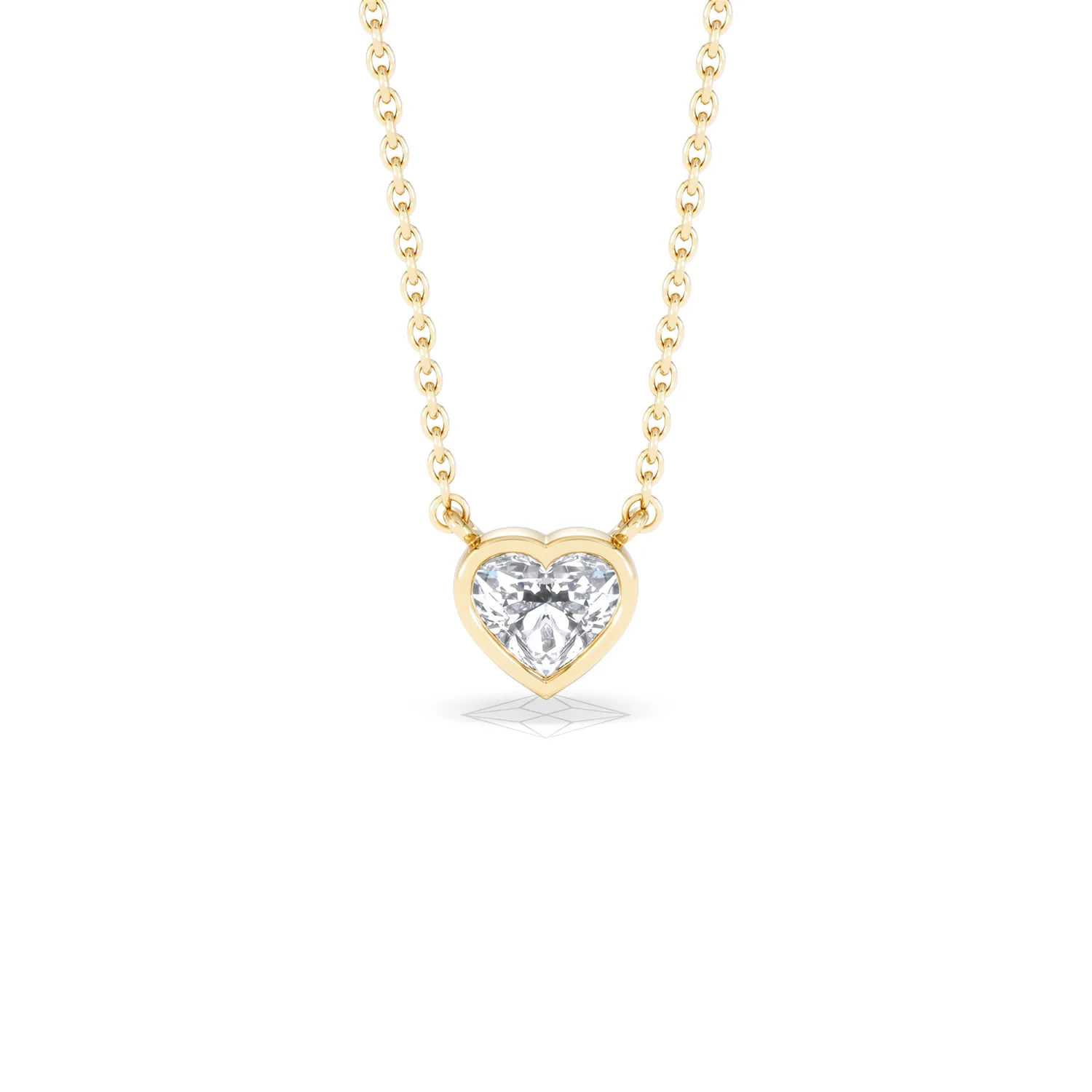 Horizon Heart Cut Lab Diamond Solitaire Necklace 0.50ct H/SI in 9K Gold - Image 10