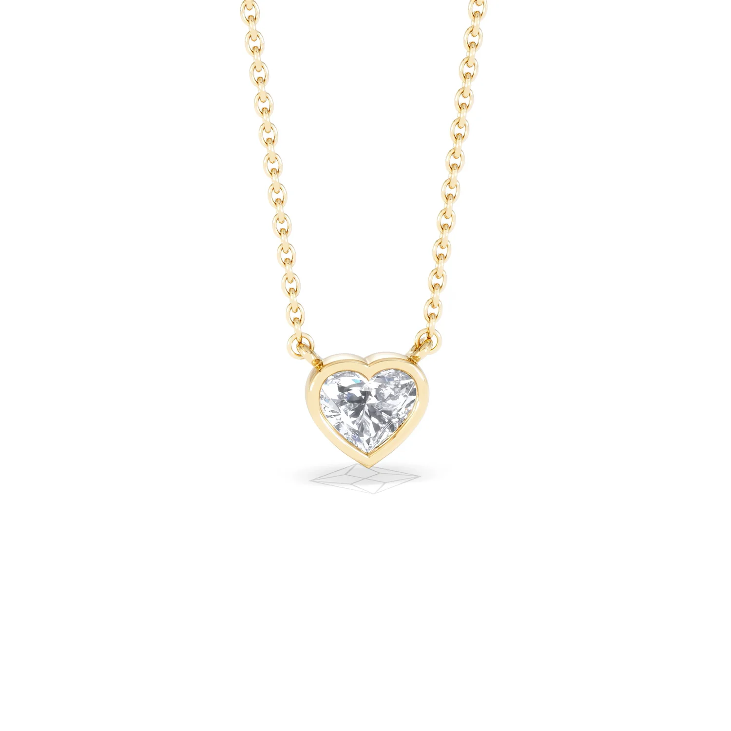 Horizon Heart Cut Lab Diamond Solitaire Necklace 0.50ct H/SI in 9K Gold - Image 12
