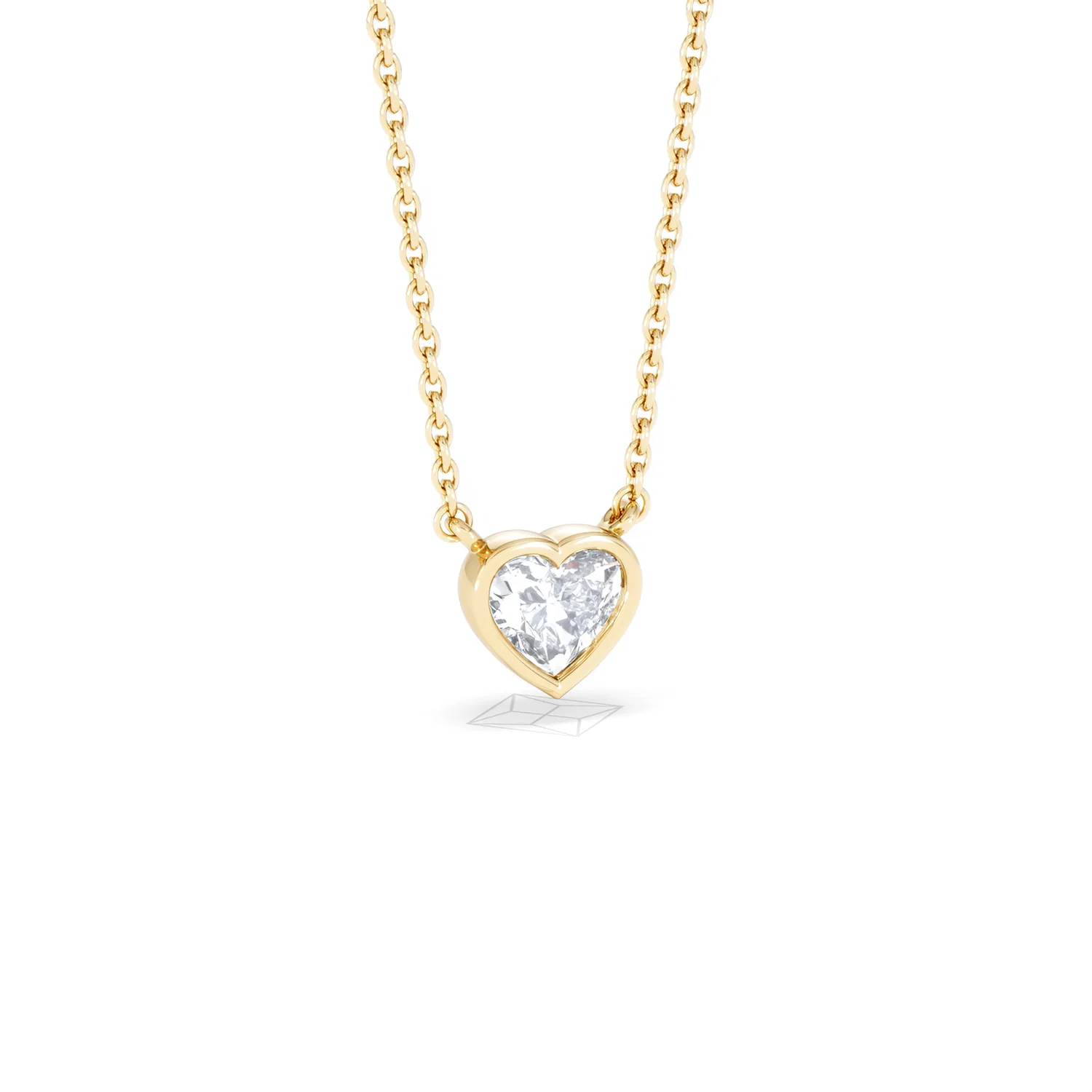 Horizon Heart Cut Lab Diamond Solitaire Necklace 0.50ct H/SI in 9K Gold - Image 15
