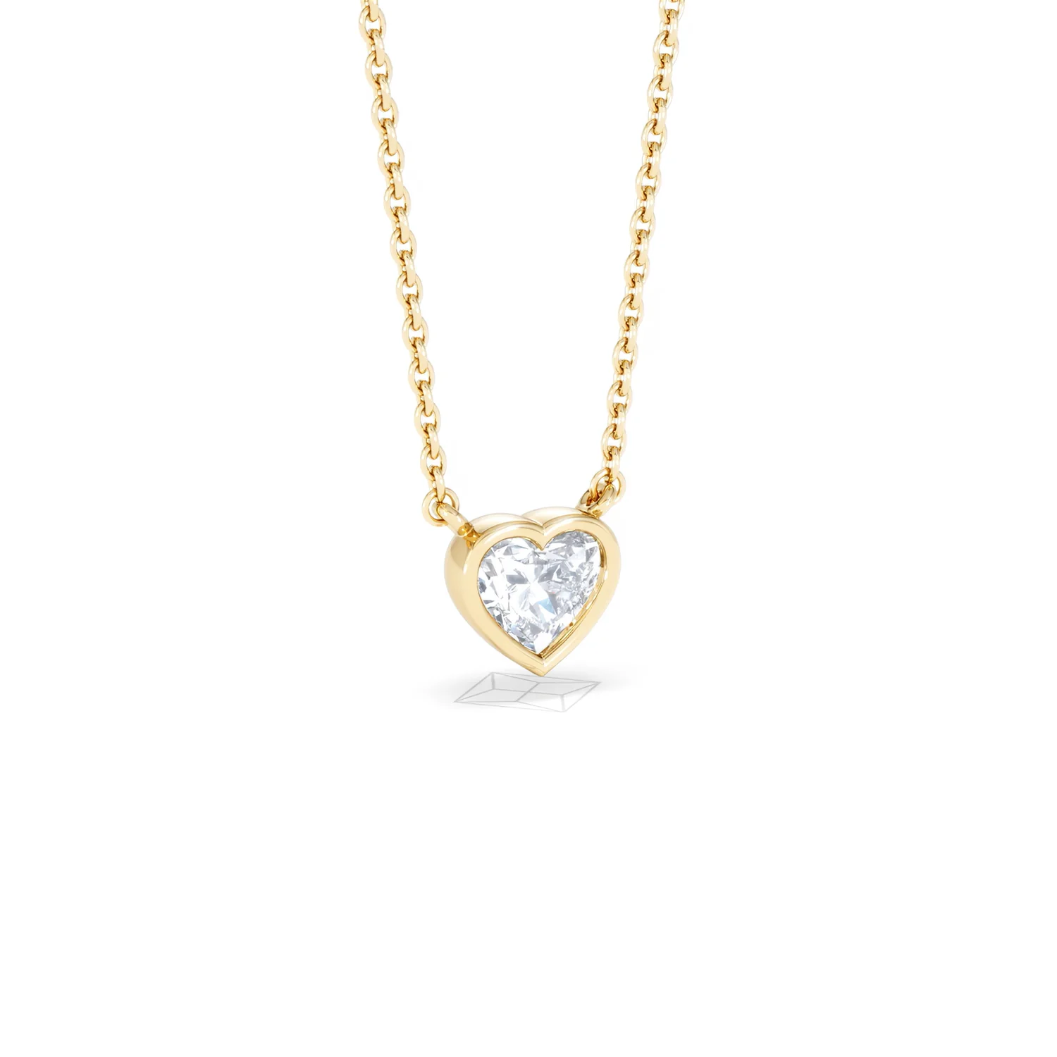 Horizon Heart Cut Lab Diamond Solitaire Necklace 0.50ct H/SI in 9K Gold - Image 16