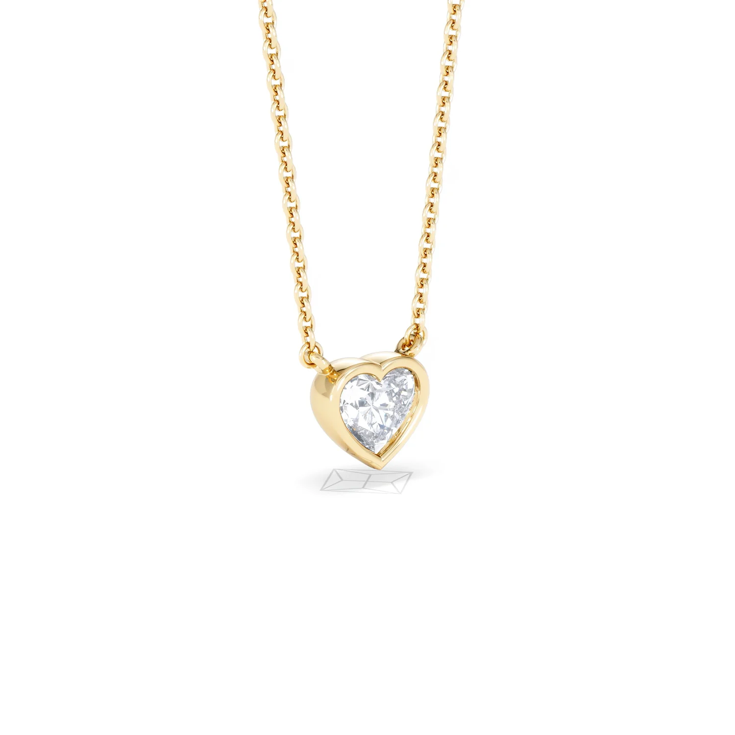 Horizon Heart Cut Lab Diamond Solitaire Necklace 0.50ct H/SI in 9K Gold - Image 18
