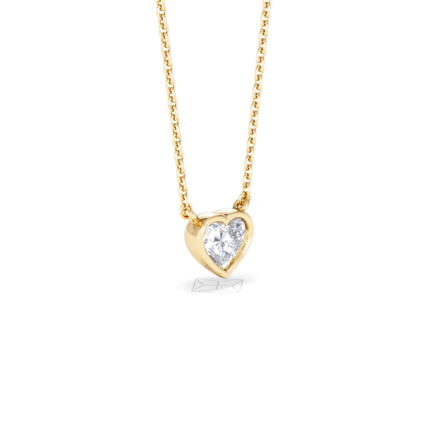 Horizon Heart Cut Lab Diamond Solitaire Necklace 0.50ct H/SI in 9K Gold - Image 19