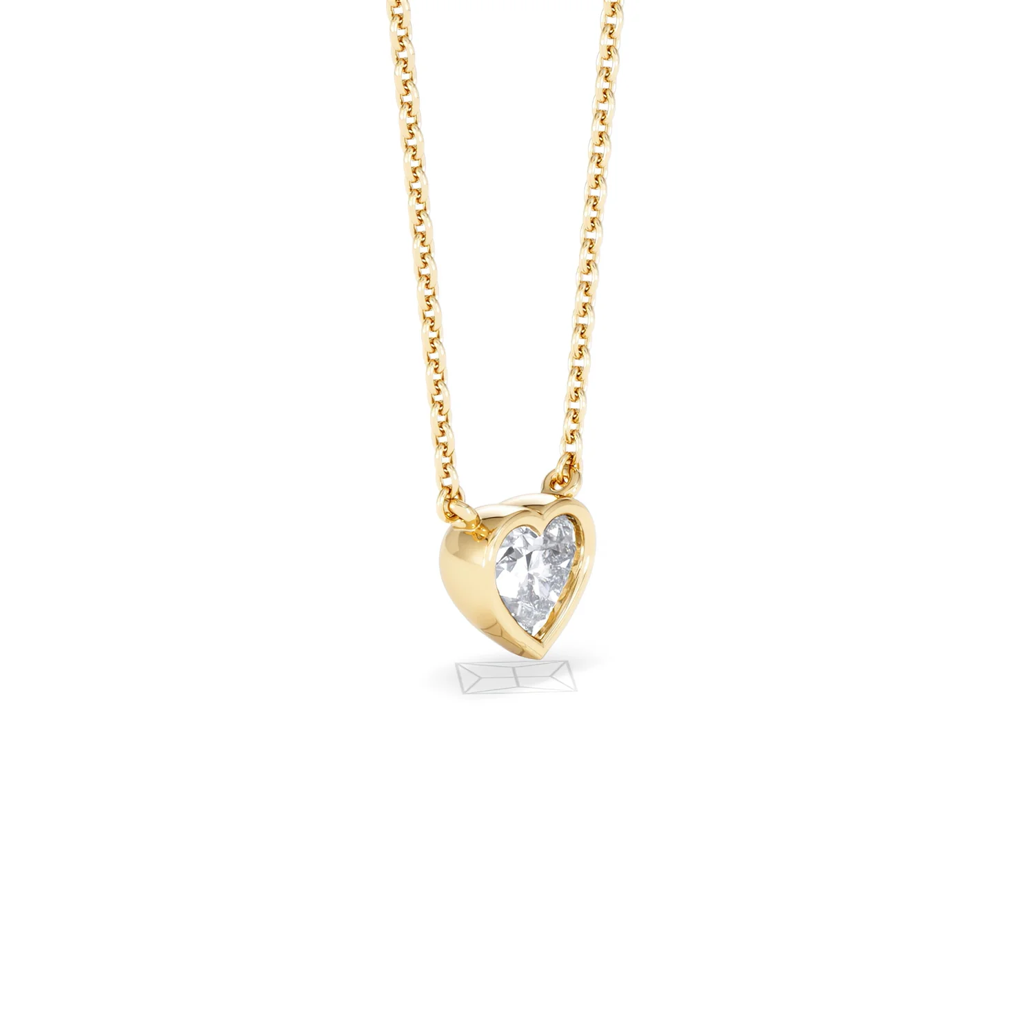 Horizon Heart Cut Lab Diamond Solitaire Necklace 0.50ct H/SI in 9K Gold - Image 21