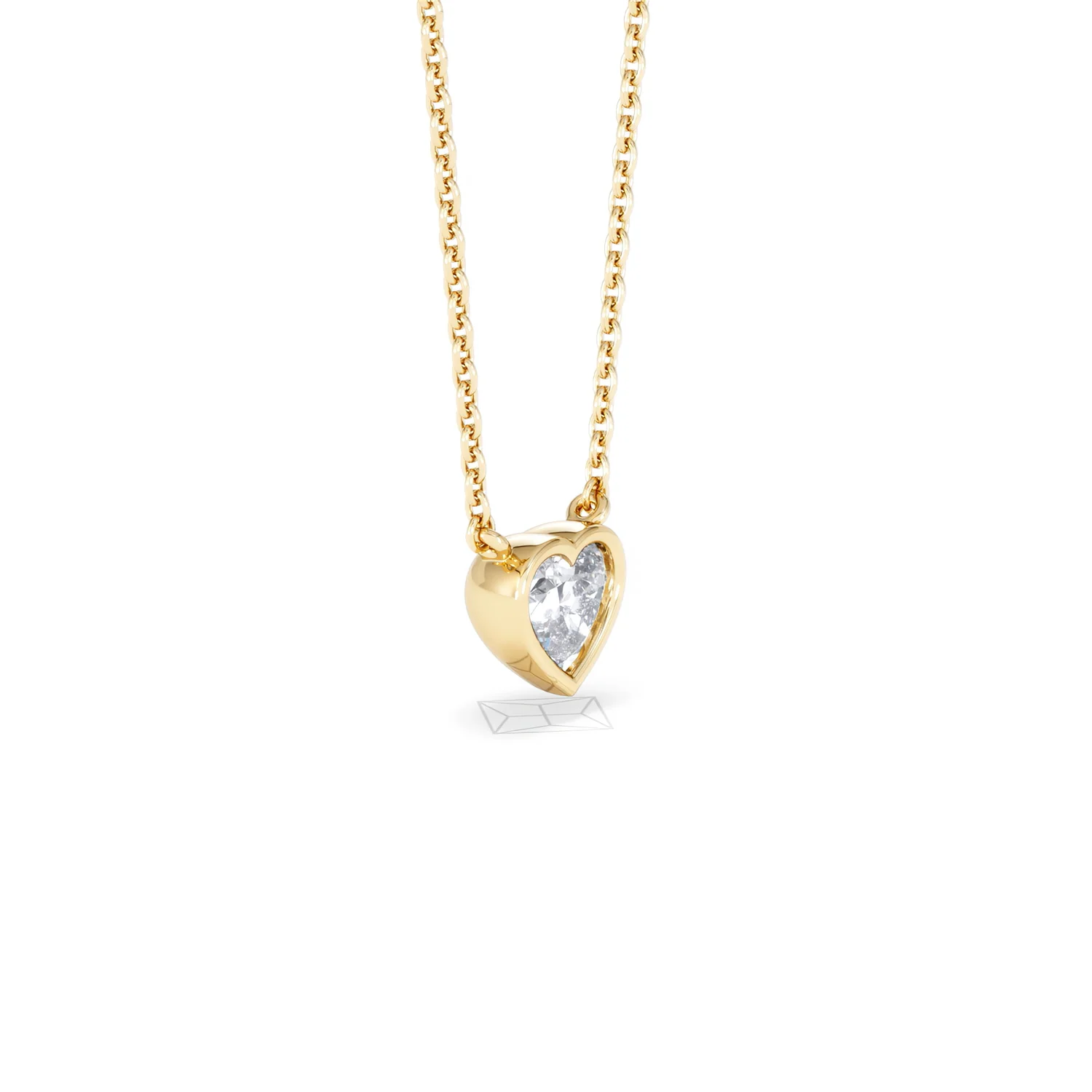 Horizon Heart Cut Lab Diamond Solitaire Necklace 0.50ct H/SI in 9K Gold - Image 22