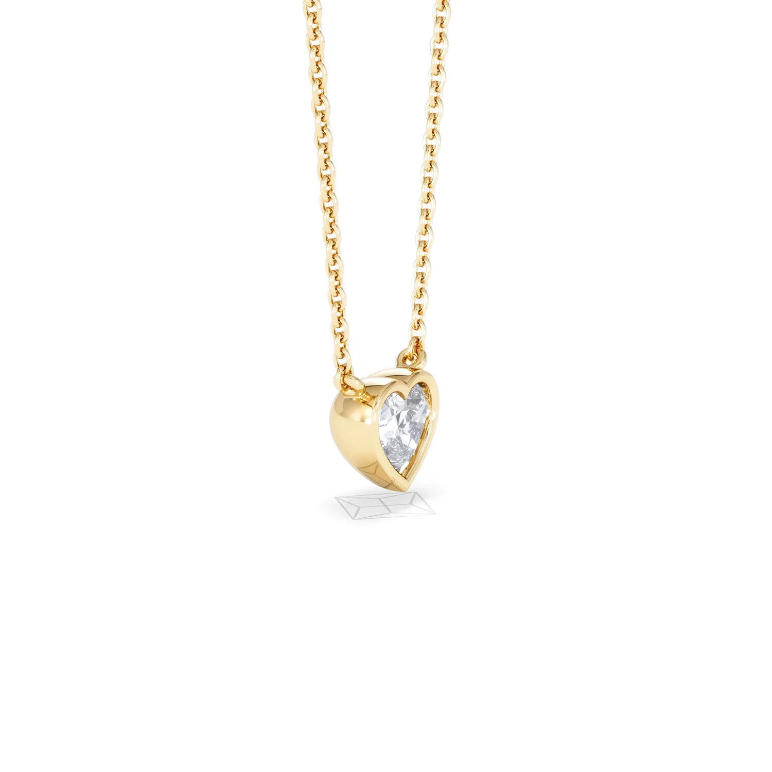 Horizon Heart Cut Lab Diamond Solitaire Necklace 0.50ct H/SI in 9K Gold - Image 23