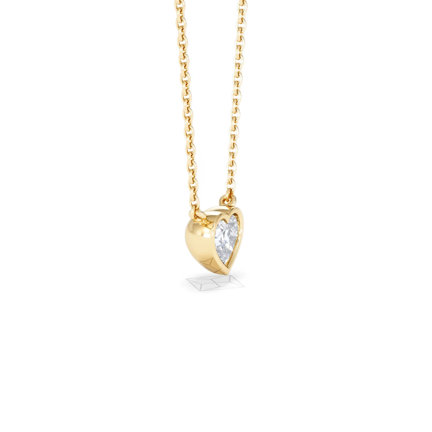 Horizon Heart Cut Lab Diamond Solitaire Necklace 0.50ct H/SI in 9K Gold - Image 24