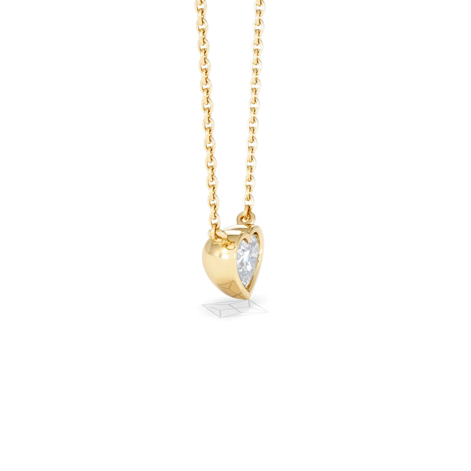 Horizon Heart Cut Lab Diamond Solitaire Necklace 0.50ct H/SI in 9K Gold - Image 25
