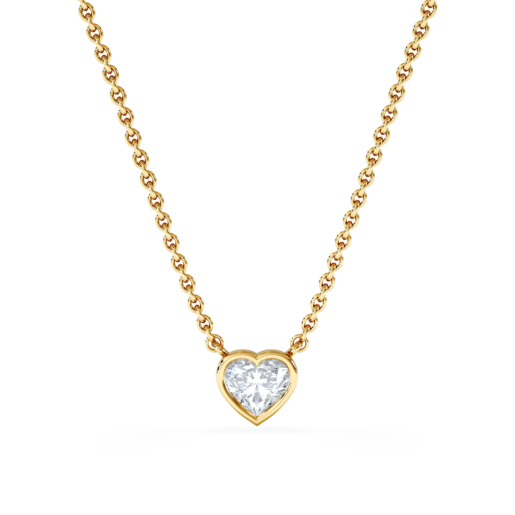 Horizon Heart Cut Lab Diamond Solitaire Necklace 0.50ct H/SI in 9K Gold - Image 3