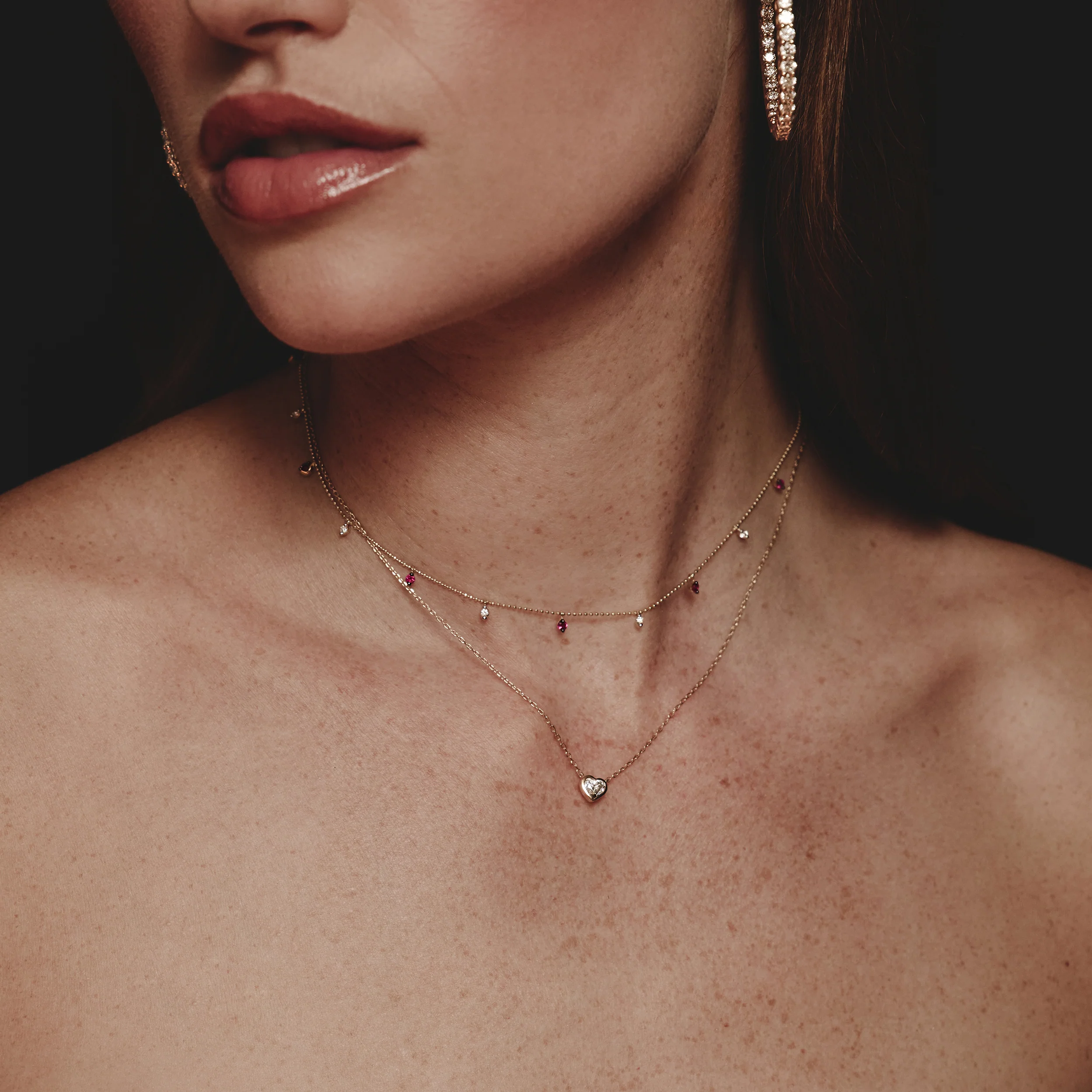 Horizon Heart Cut Lab Diamond Solitaire Necklace 0.50ct H/SI in 9K Gold - Image 4