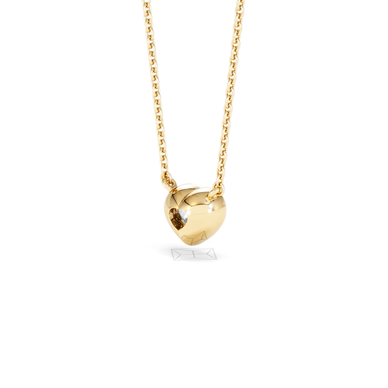 Horizon Heart Cut Lab Diamond Solitaire Necklace 0.50ct H/SI in 9K Gold - Image 41