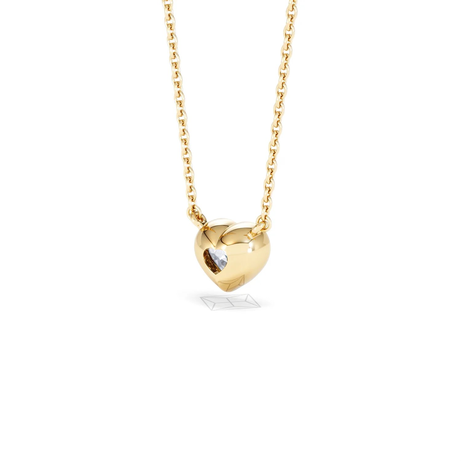 Horizon Heart Cut Lab Diamond Solitaire Necklace 0.50ct H/SI in 9K Gold - Image 43