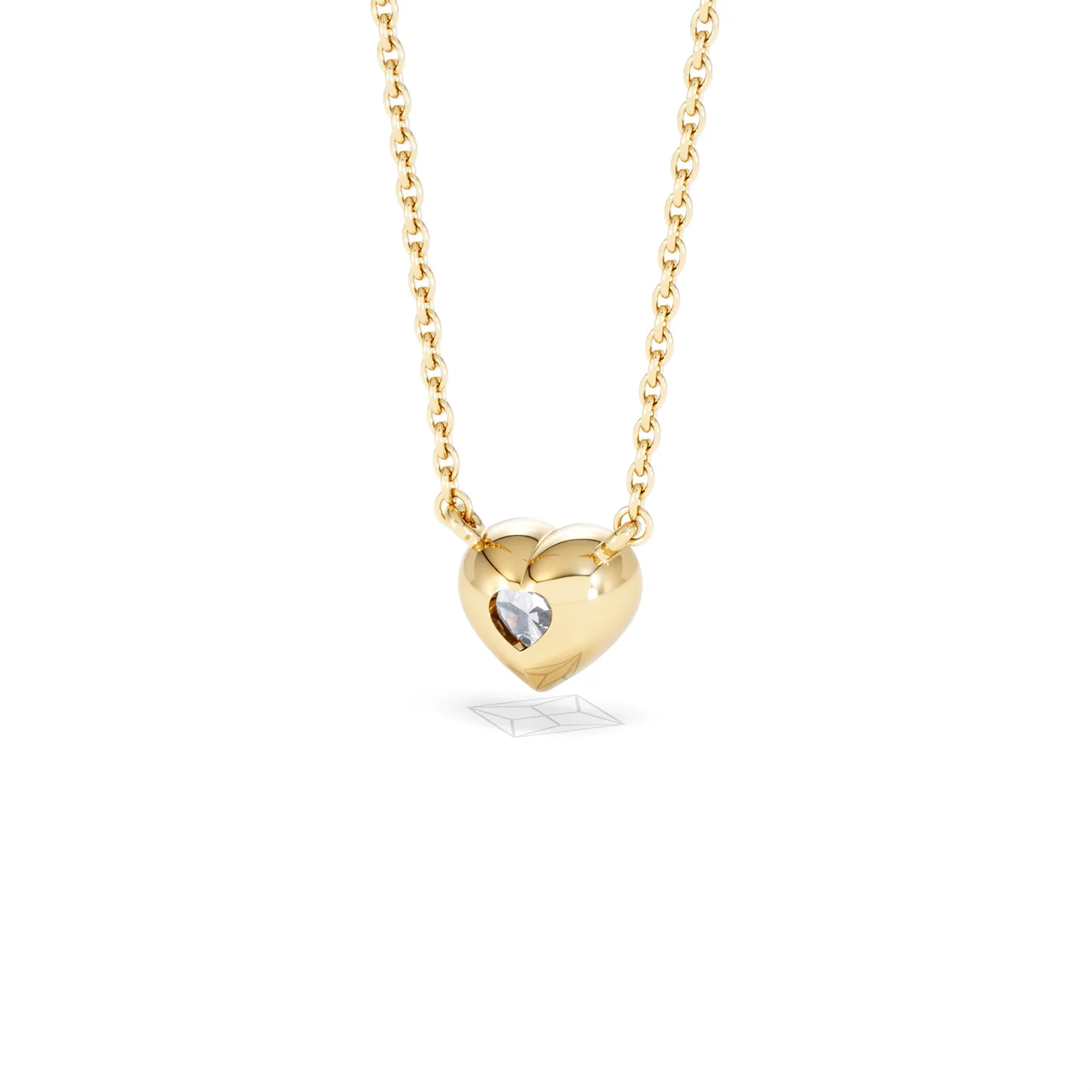 Horizon Heart Cut Lab Diamond Solitaire Necklace 0.50ct H/SI in 9K Gold - Image 45