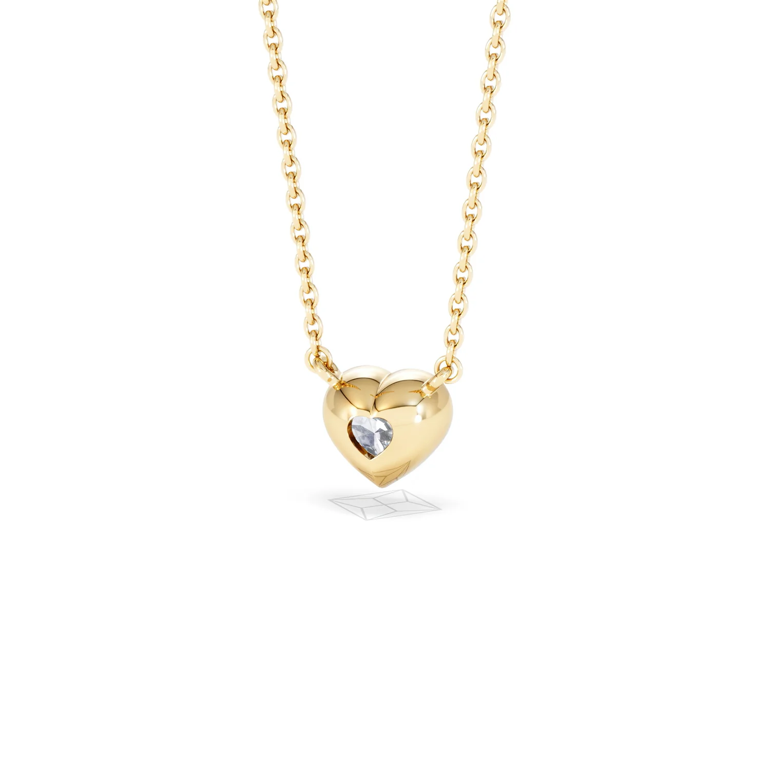 Horizon Heart Cut Lab Diamond Solitaire Necklace 0.50ct H/SI in 9K Gold - Image 46