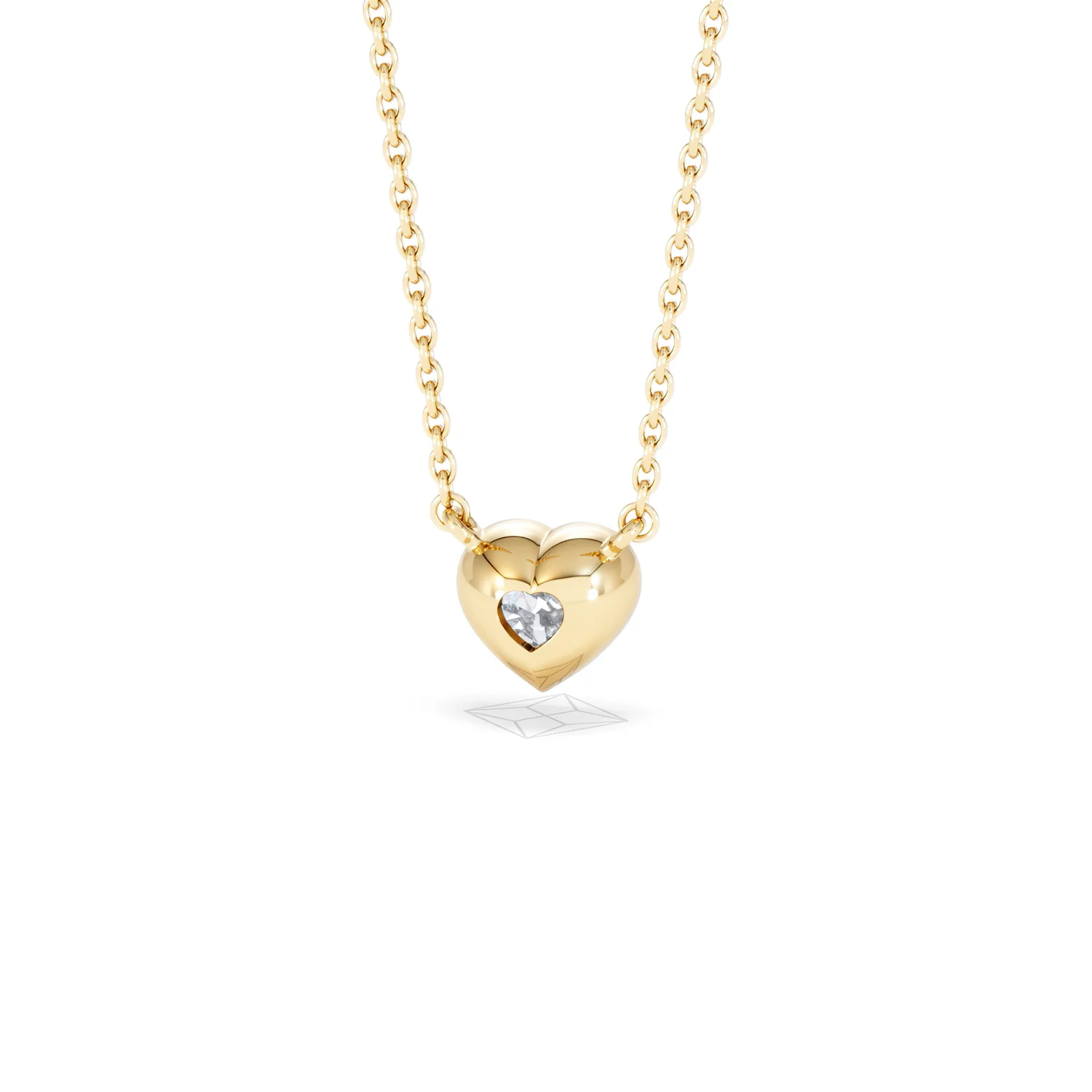 Horizon Heart Cut Lab Diamond Solitaire Necklace 0.50ct H/SI in 9K Gold - Image 47