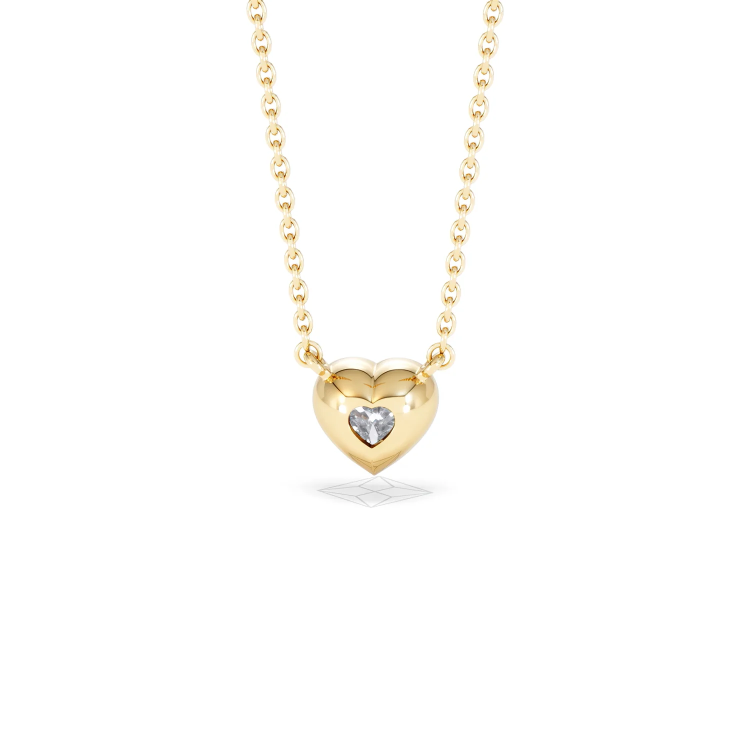 Horizon Heart Cut Lab Diamond Solitaire Necklace 0.50ct H/SI in 9K Gold - Image 49